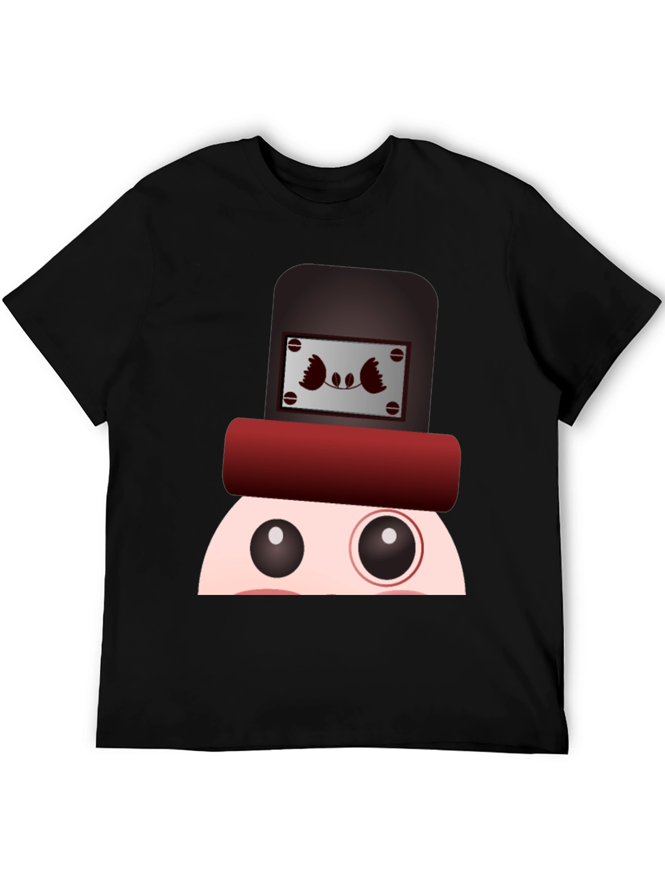Black Funny Cartoon Character T-Shirt view 5