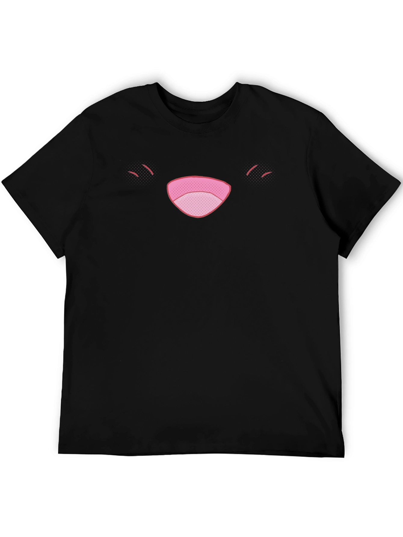 Black Funny Face Graphic Tee - Black Cotton Comfort view 5