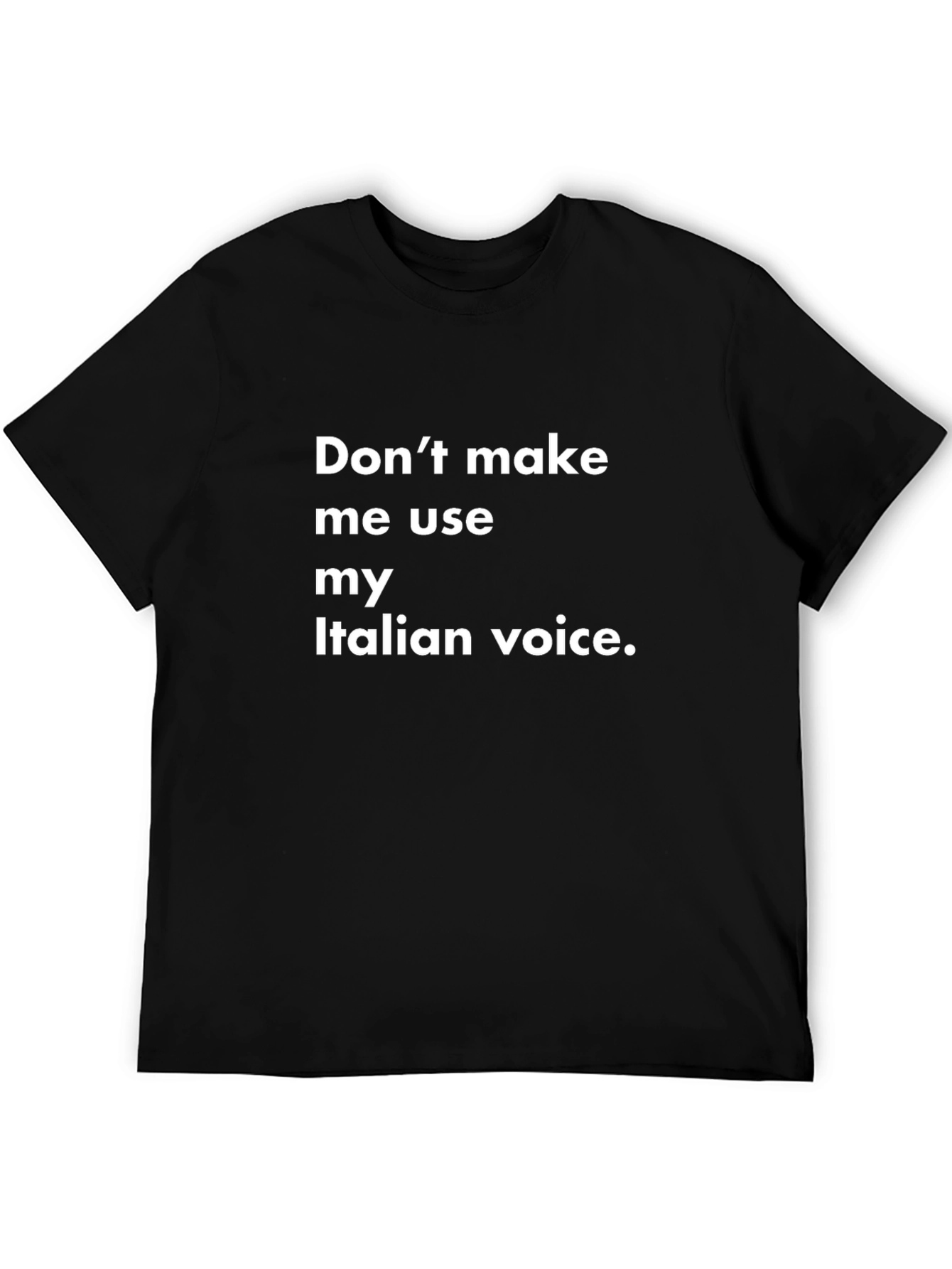 Black Italian Voice T-Shirt - Humorous Graphic Tee view 5