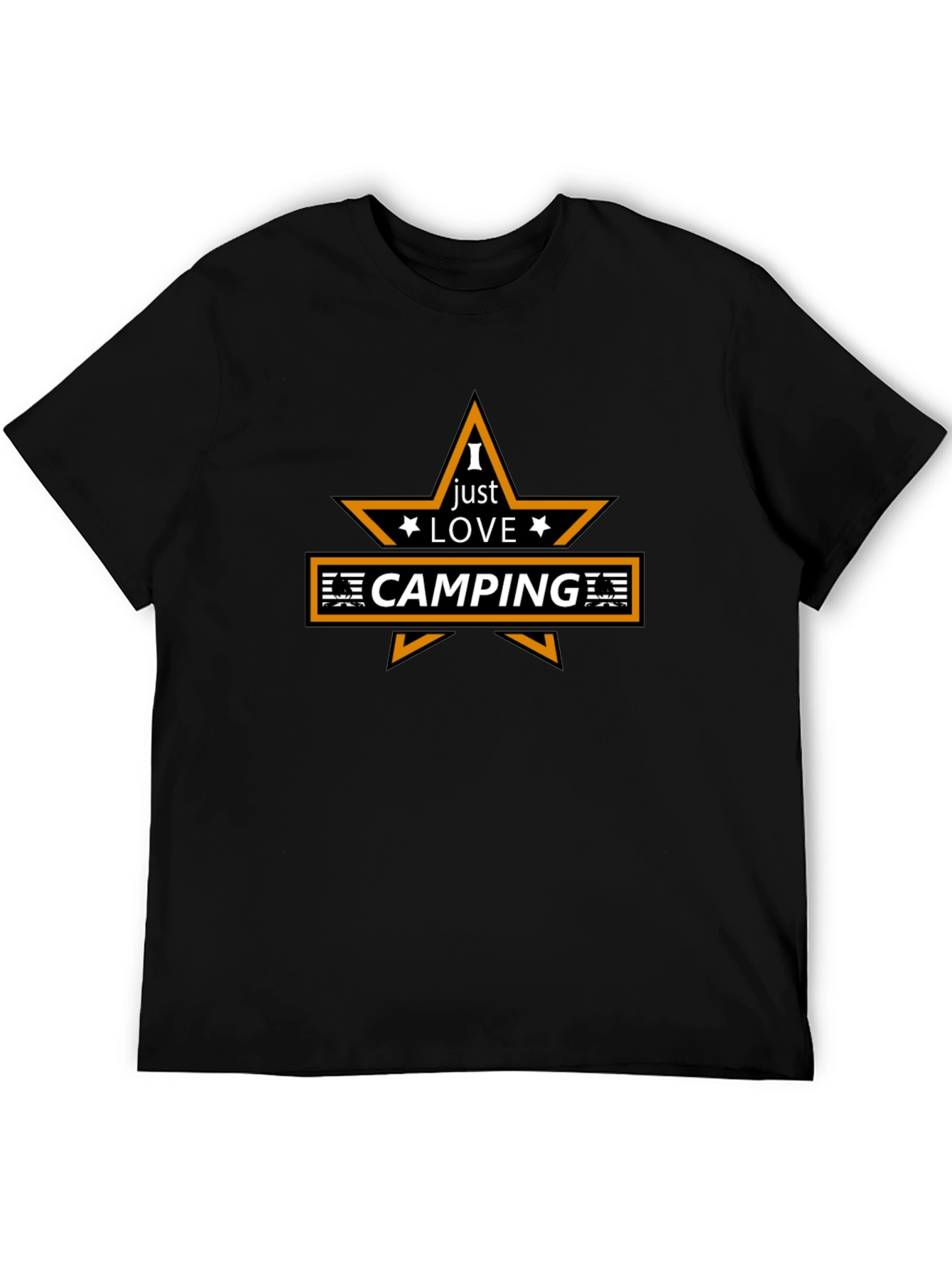 Black I Love Camping Graphic Tee - Outdoor Adventure Shirt view 5