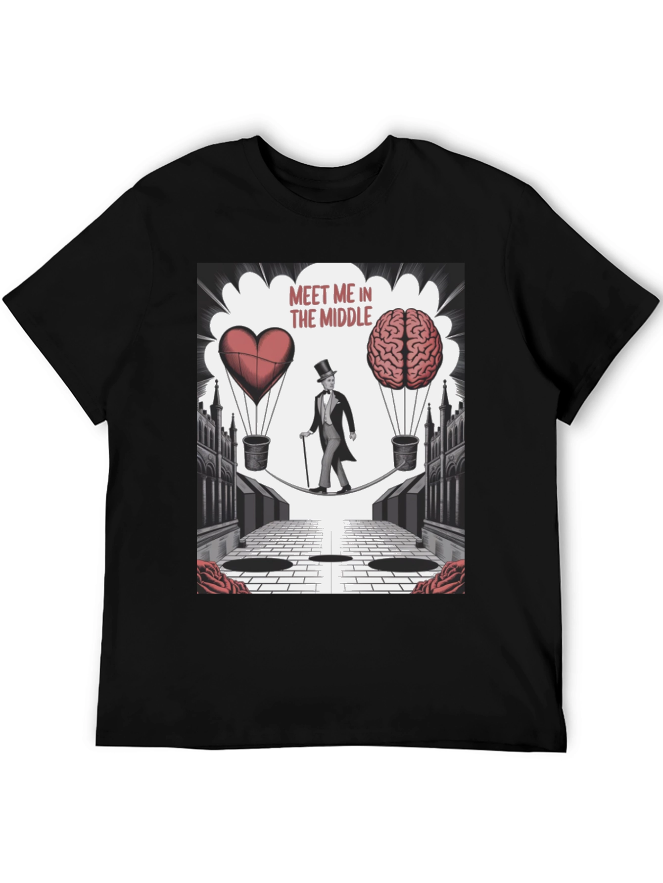 Black Meet Me in the Middle Graphic T-Shirt view 5