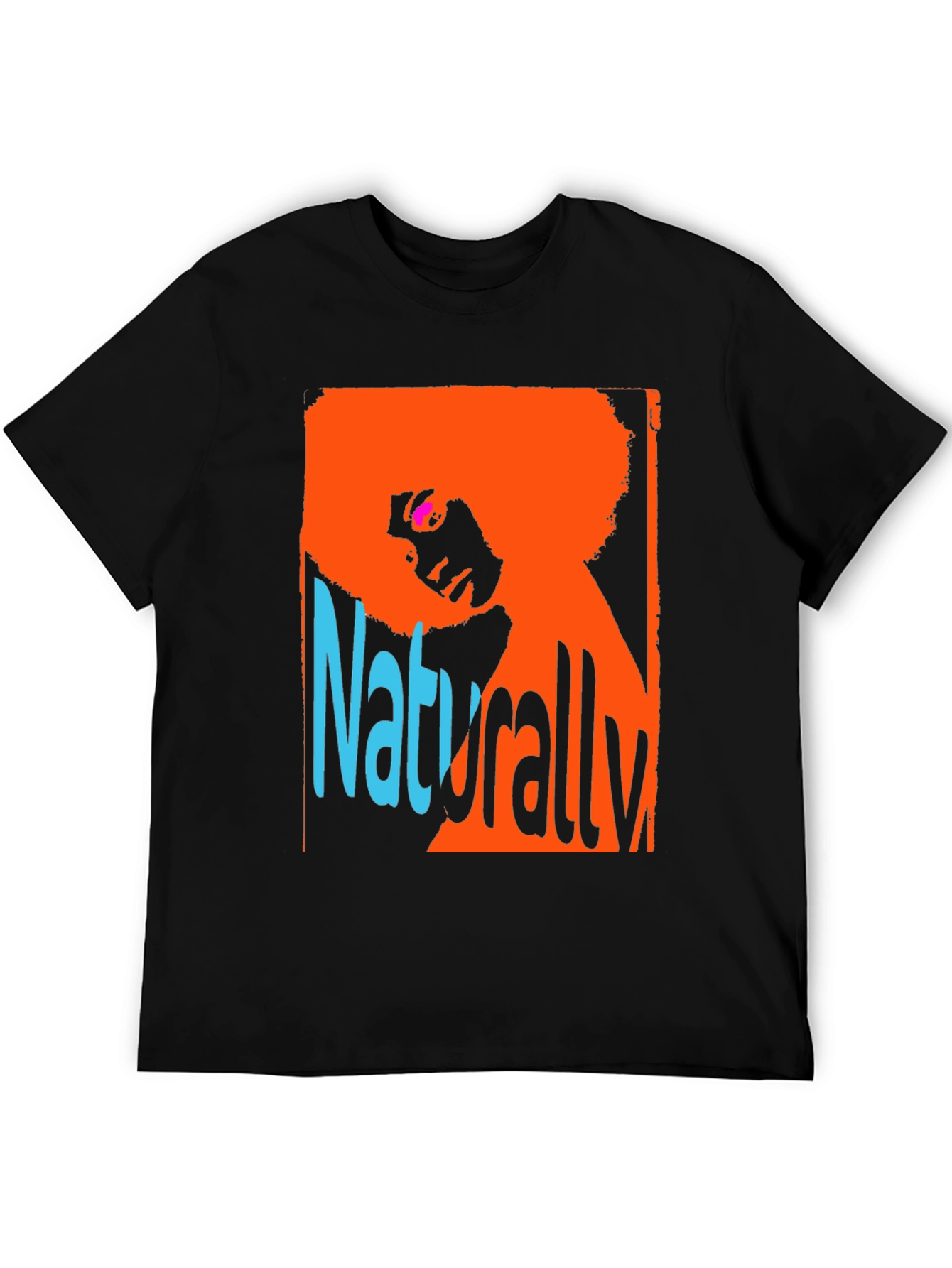Black Retro Naturally Afro Graphic Tee view 5