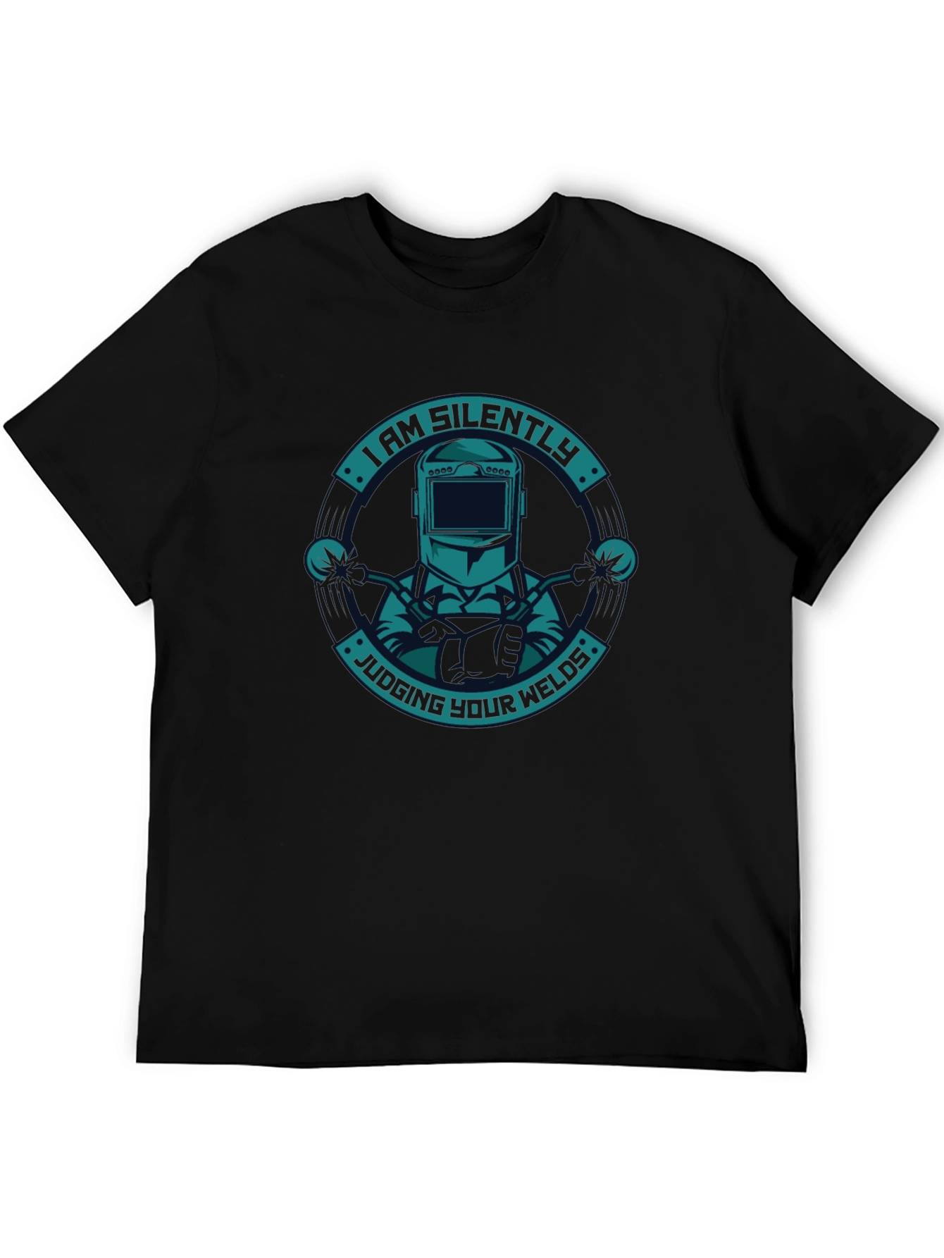 Black Welder's Humor T-Shirt - Judging Your Welds view 5