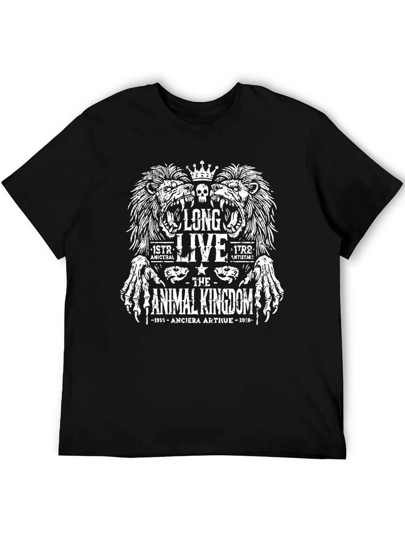 Black Long Live Animal Kingdom Graphic T-Shirt Black view 5