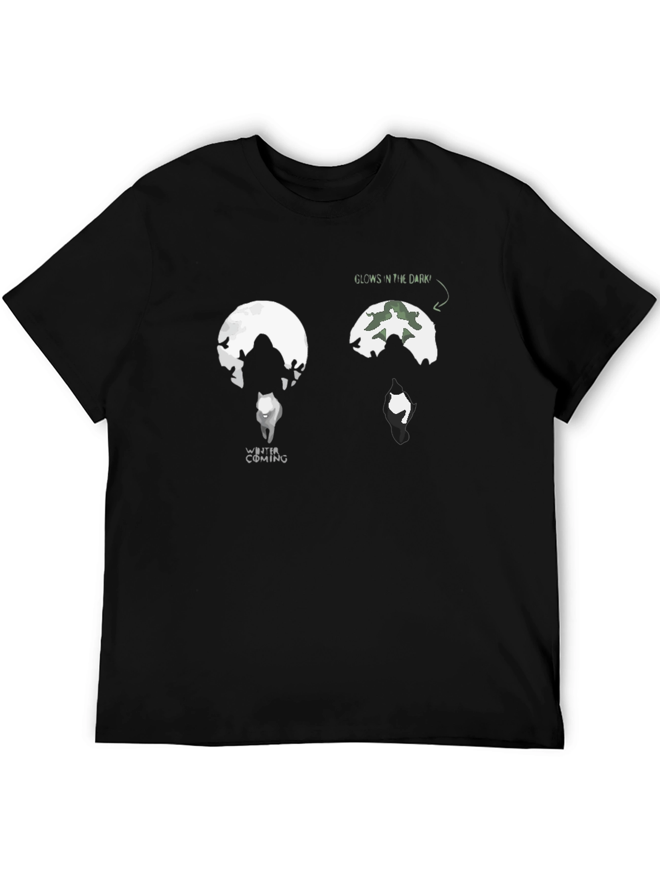 Black Winter is Coming Glow in the Dark T-Shirt view 5