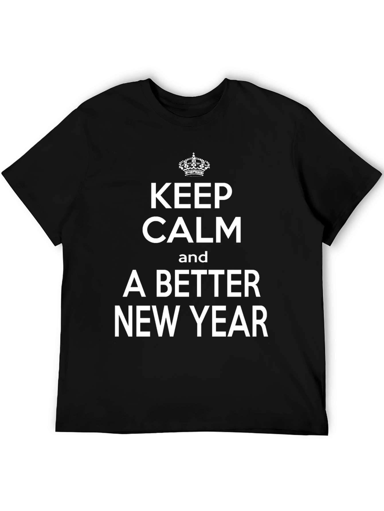 Black Keep Calm New Year T-Shirt view 5