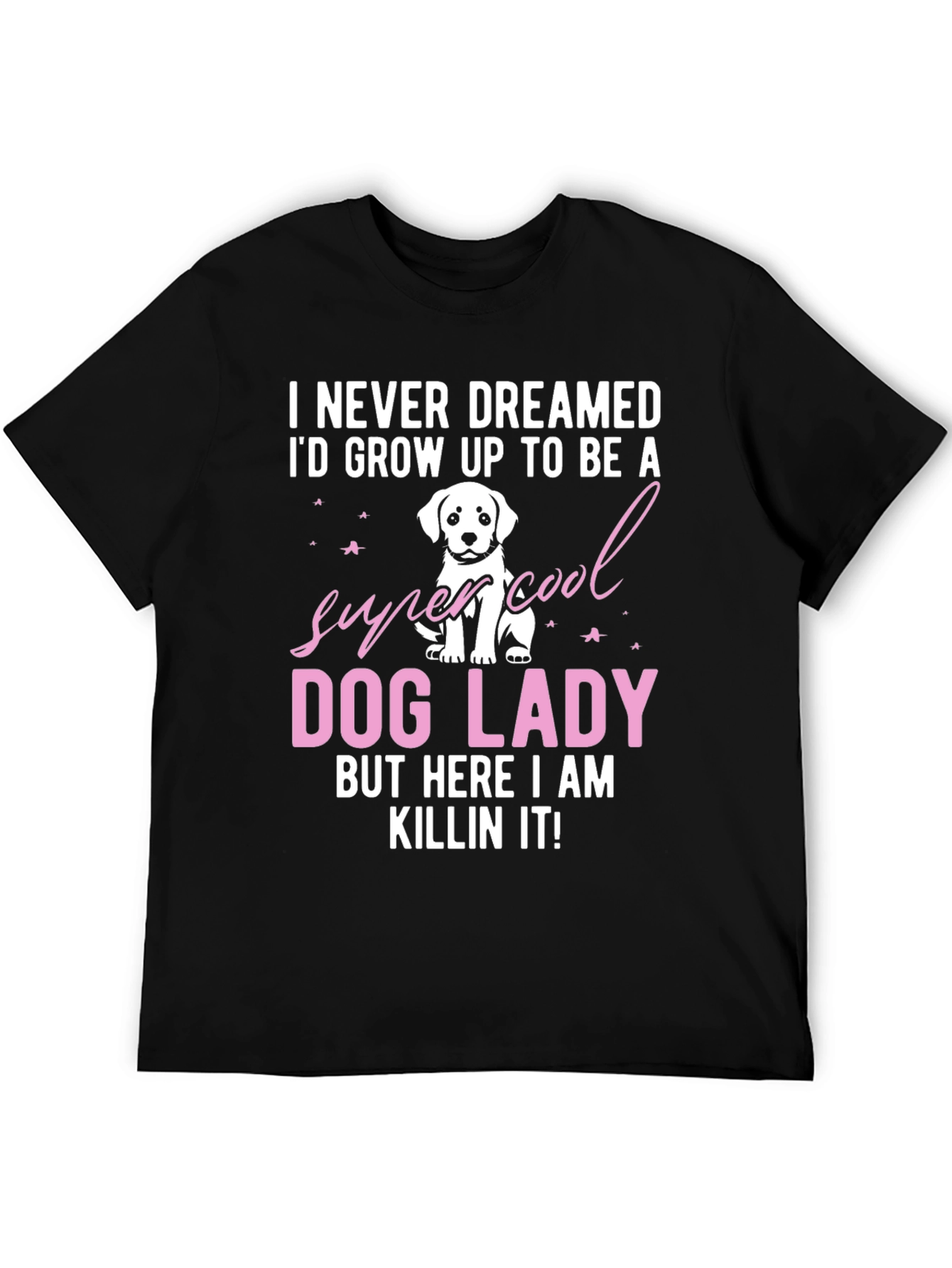 Black Dog Lady T-Shirt - Super Cool Dog Lover Tee view 5