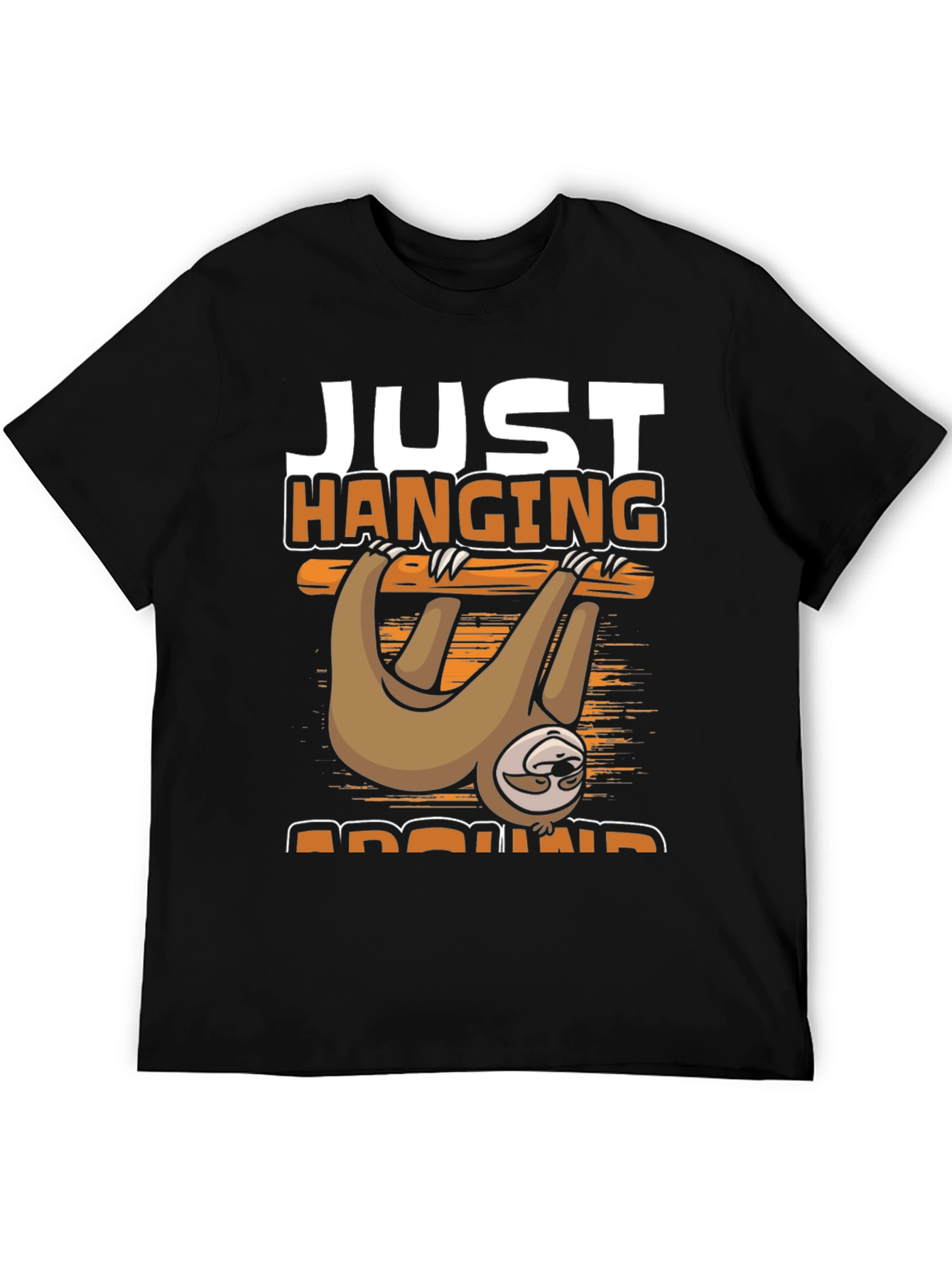 Black Just Hanging Around Sloth T-Shirt view 5