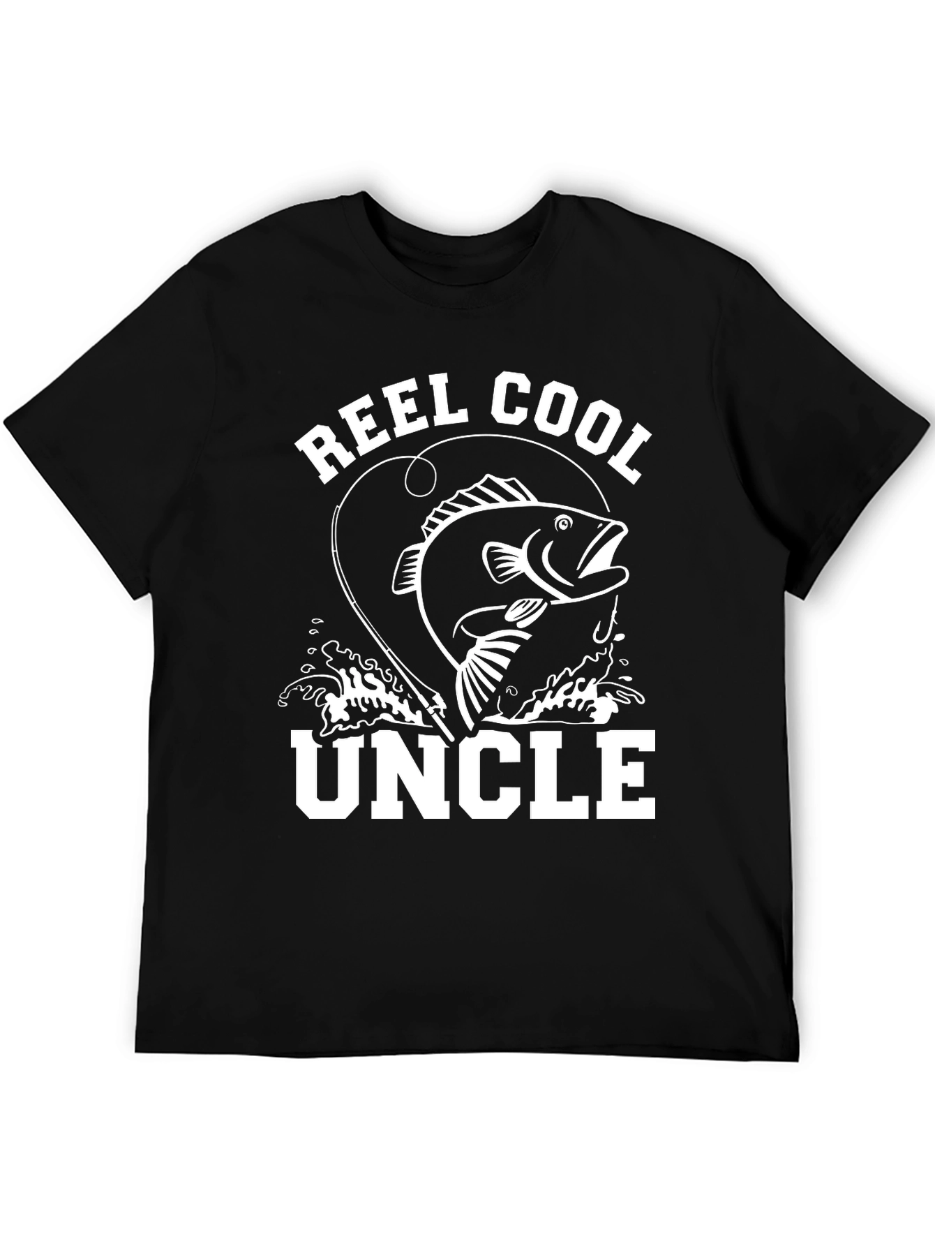 Black Reel Cool Uncle Fishing T-Shirt view 5