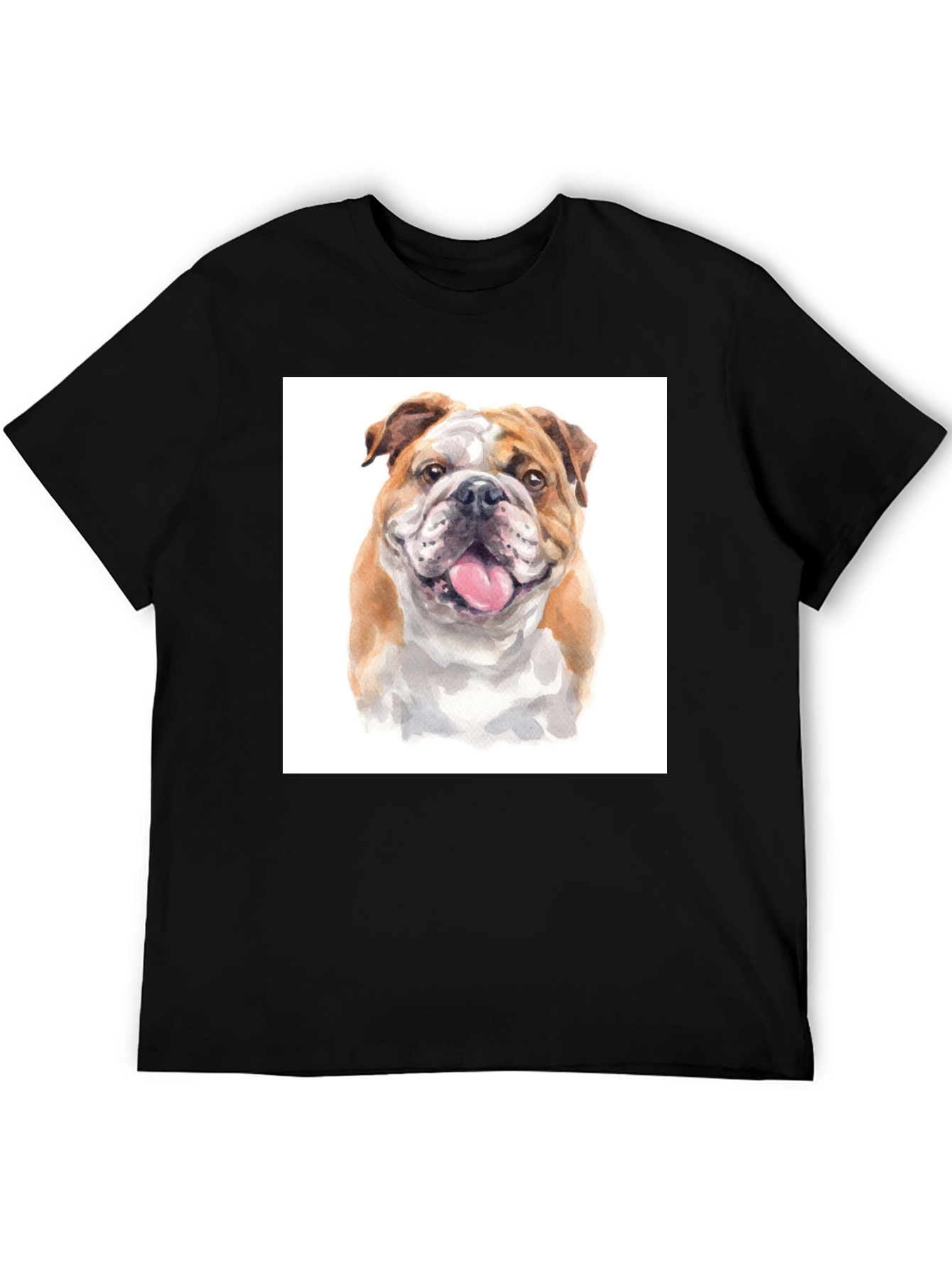 Black Bulldog Graphic T-Shirt - Black Cotton Tee view 5