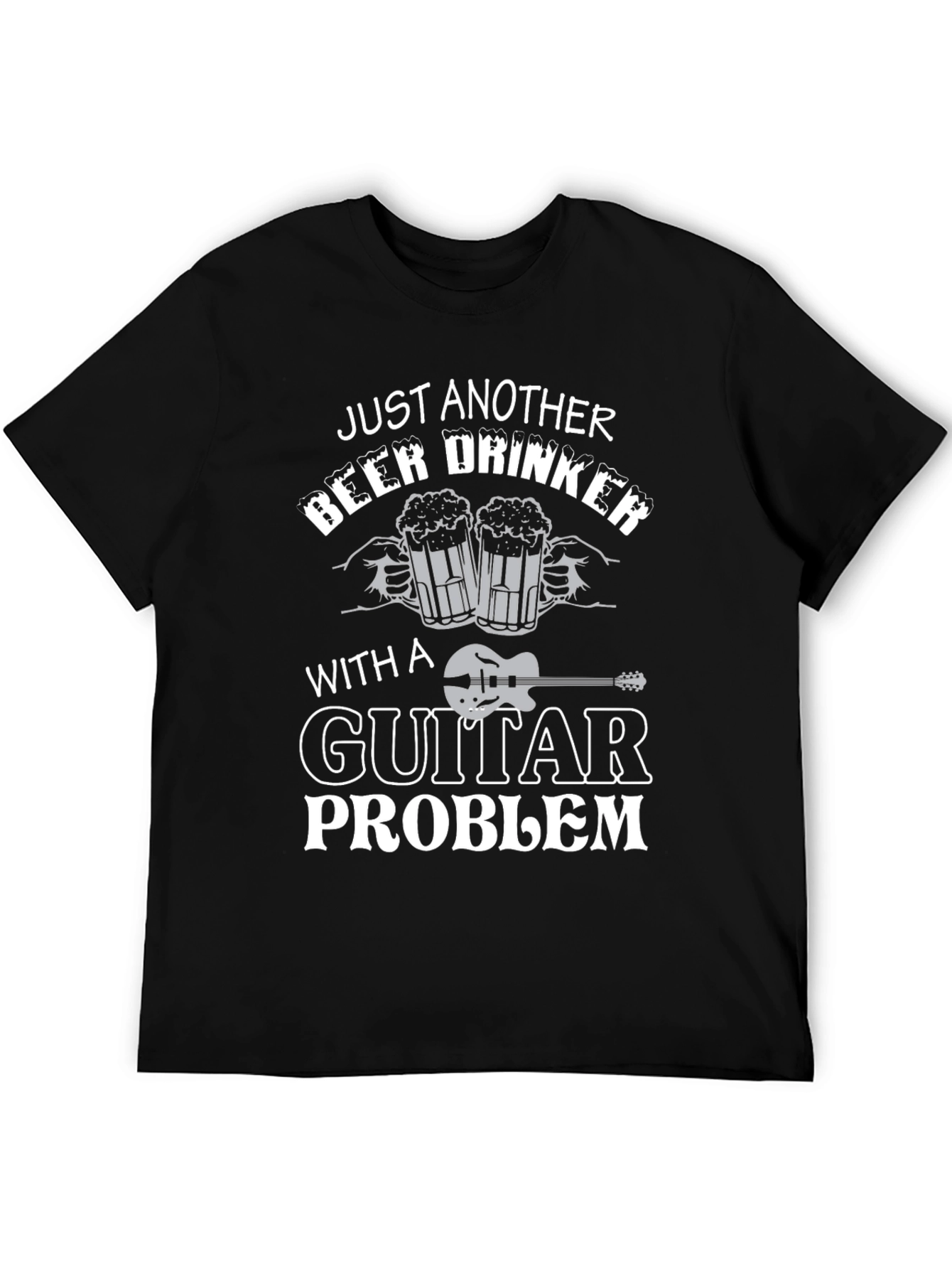 Black Just Another Beer Drinker with Guitar Problem T-Shirt view 5