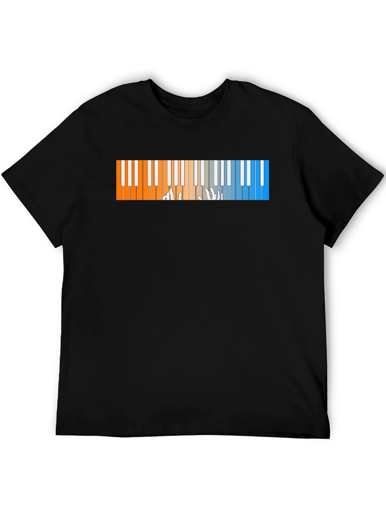 Black Piano Keys Graphic T-Shirt - Cool Musician Tee view 5