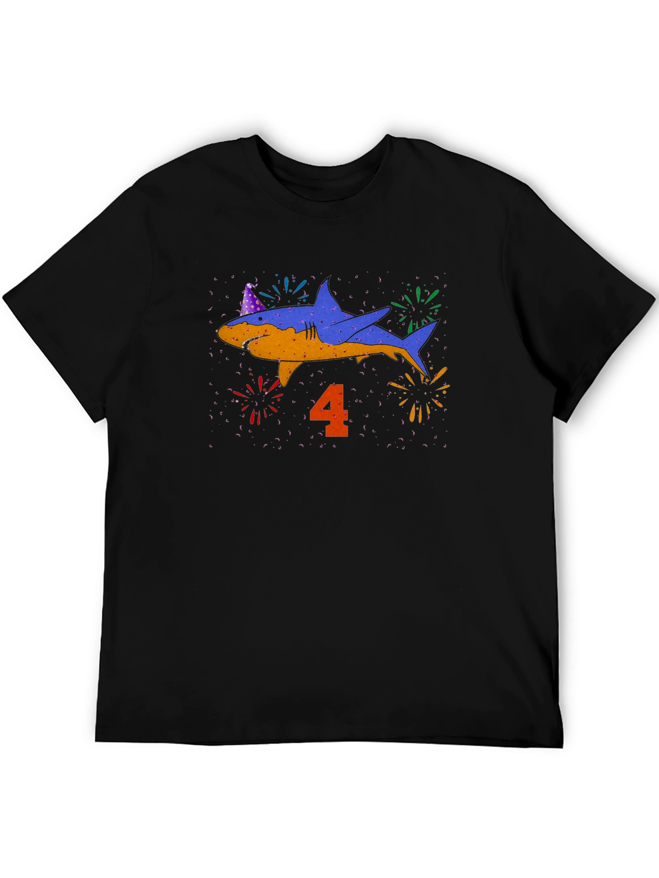 Black Shark Birthday 4th Party T-Shirt view 5