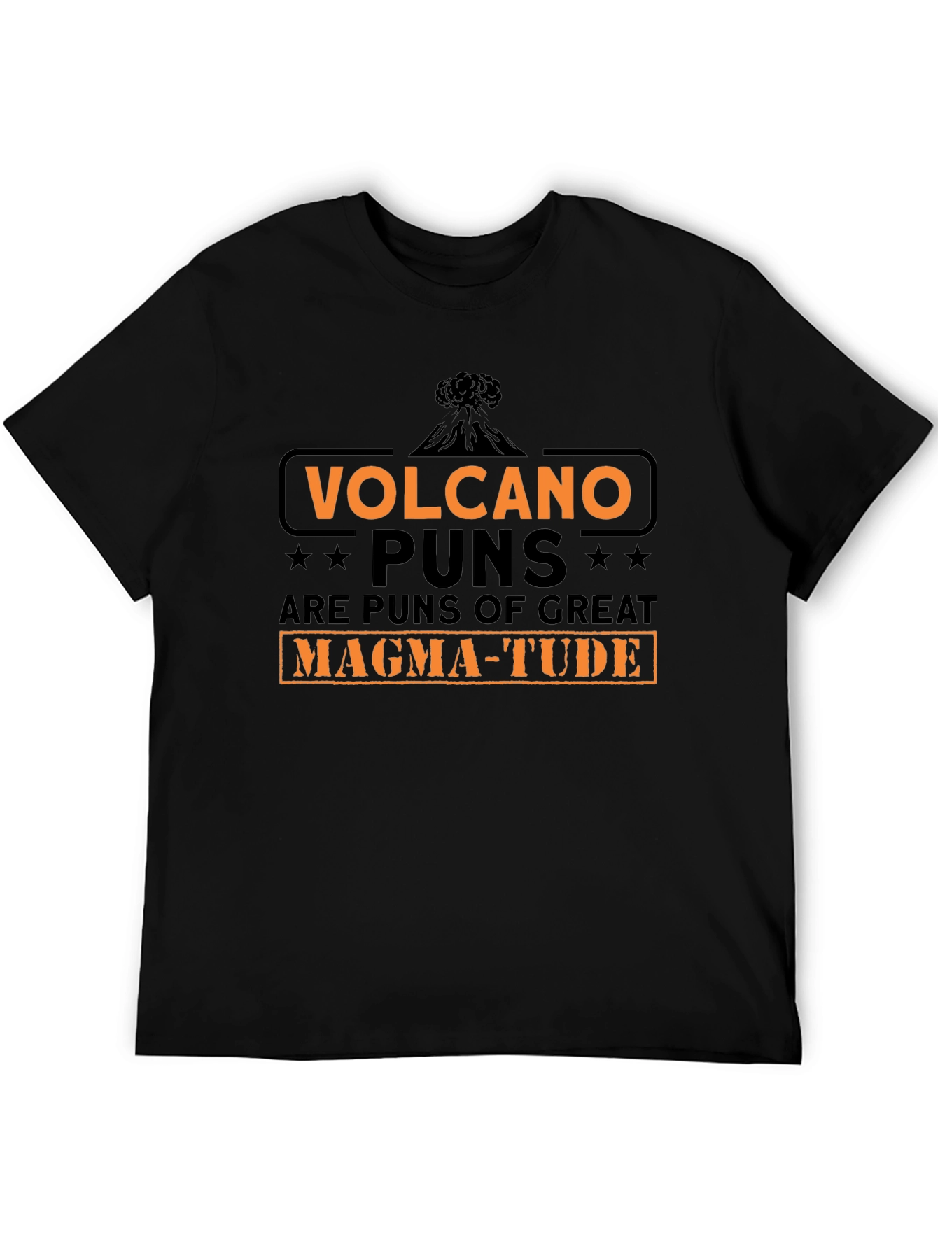 Black Volcano Puns Magma-tude Graphic T-Shirt view 5