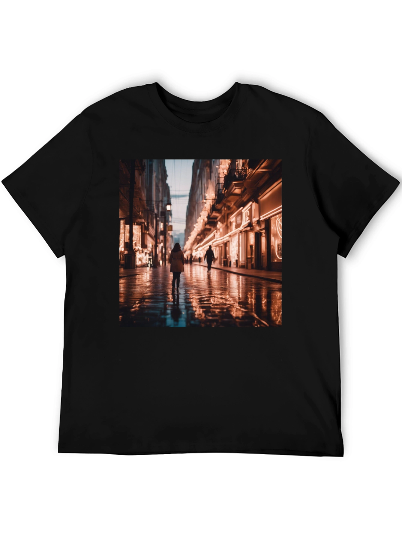 Black Cityscape Graphic Tee view 5
