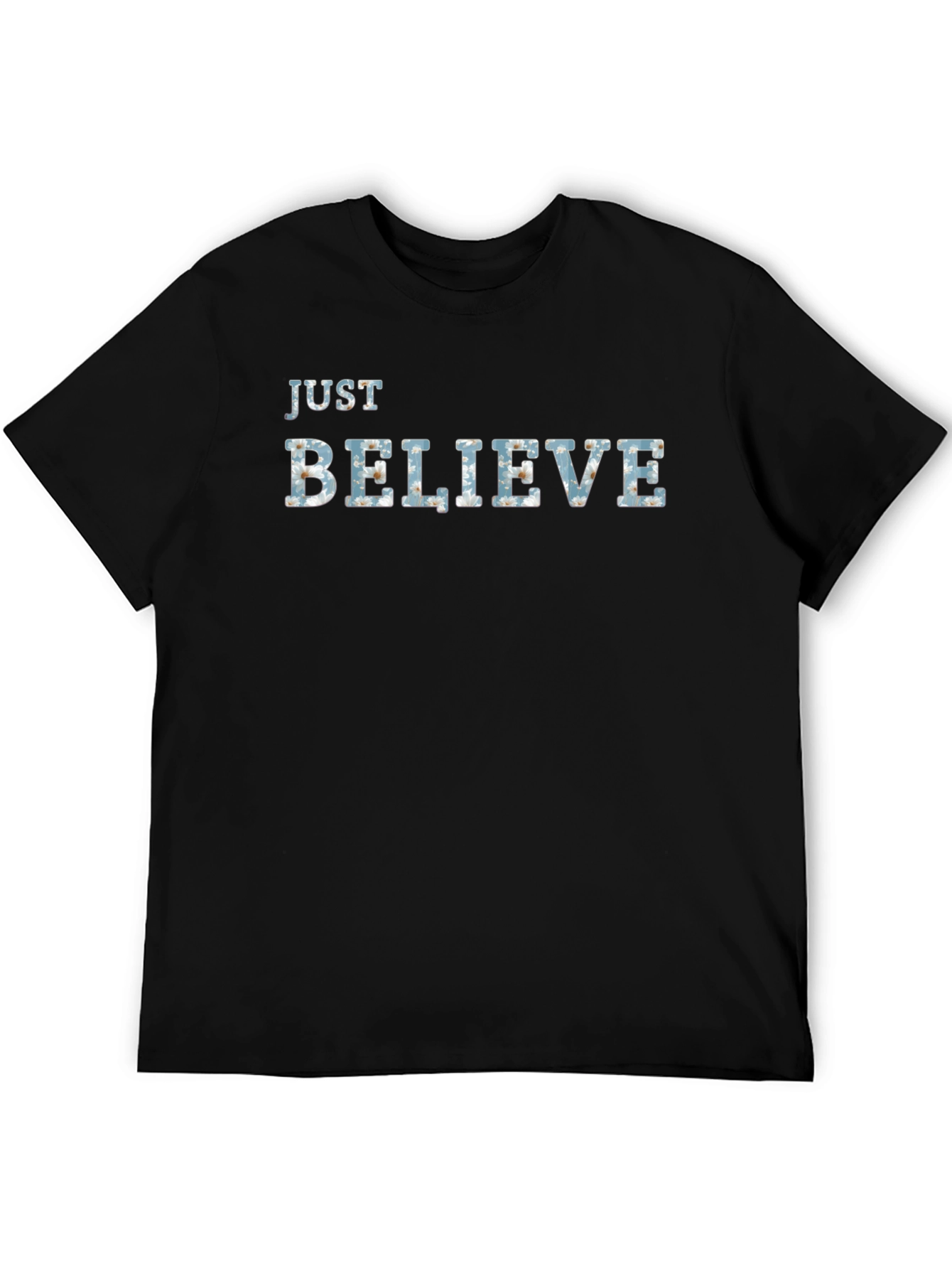 Black Just Believe Graphic Tee - Men's Black T-Shirt view 5
