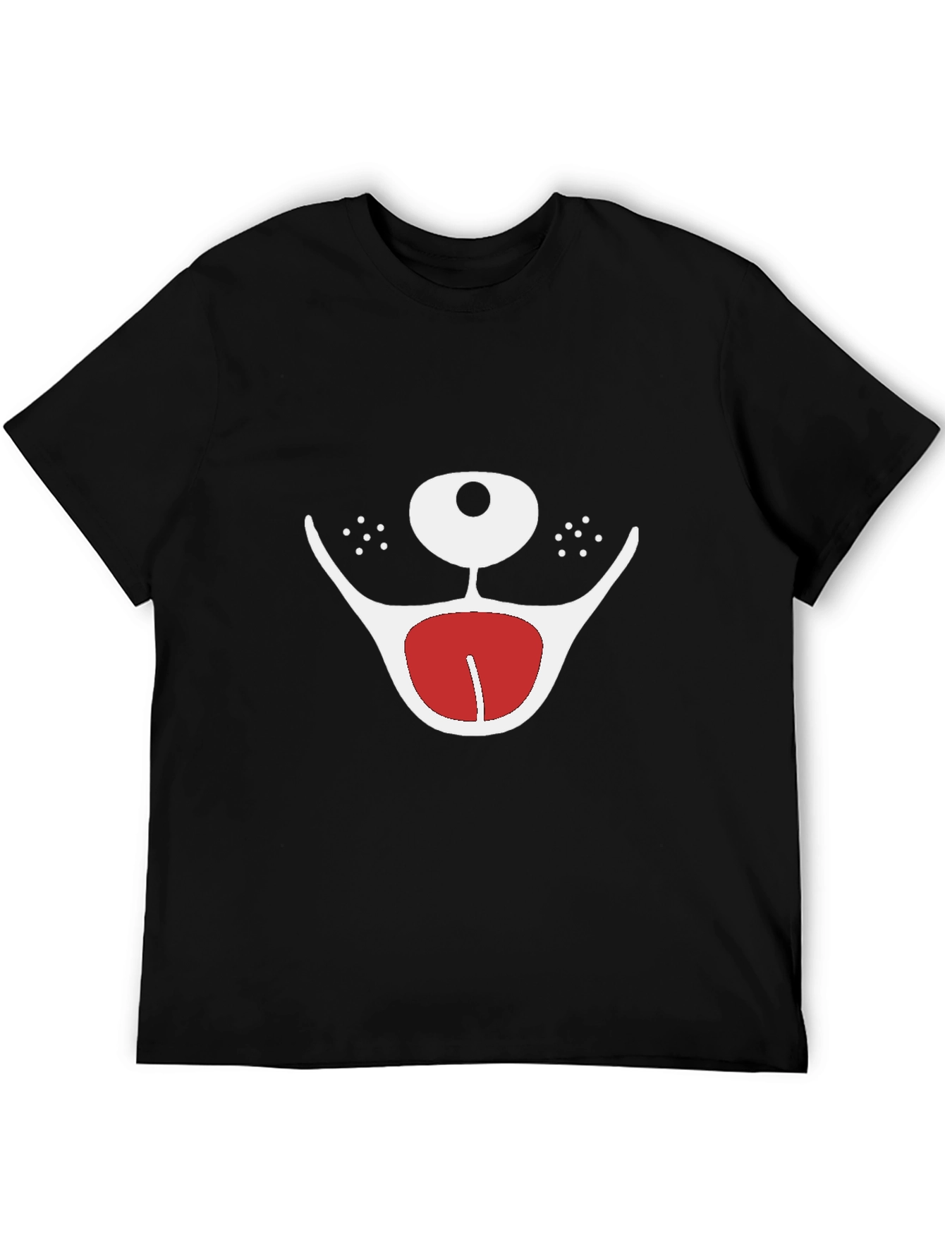 Black Funny Dog Face Graphic Tee - Unisex Black T-Shirt view 5
