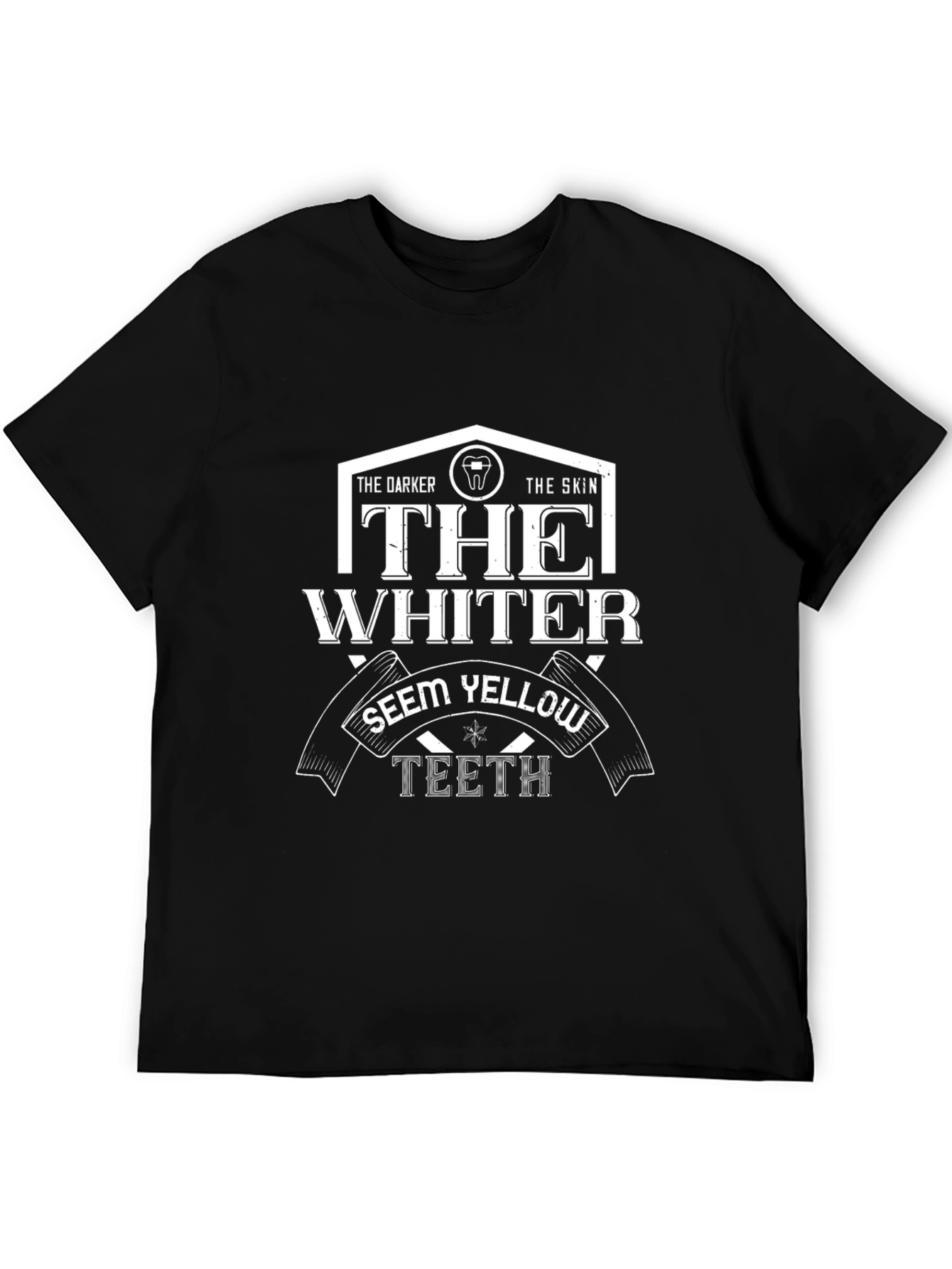 Black Funny Dental Humor T-Shirt: Whiter Teeth Graphic Tee view 5