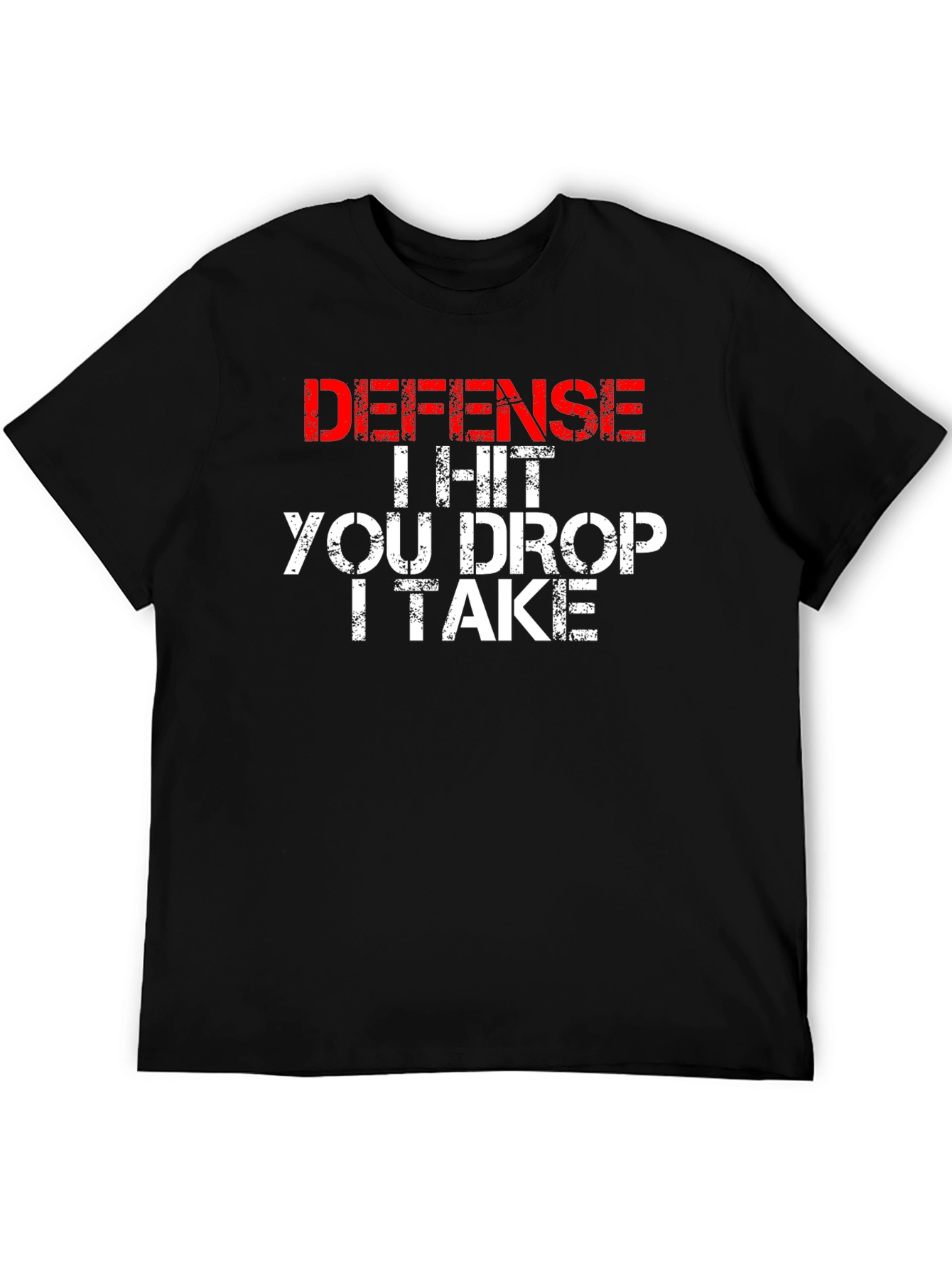 Black Defense I Hit You Drop I Take Funny T-Shirt view 5