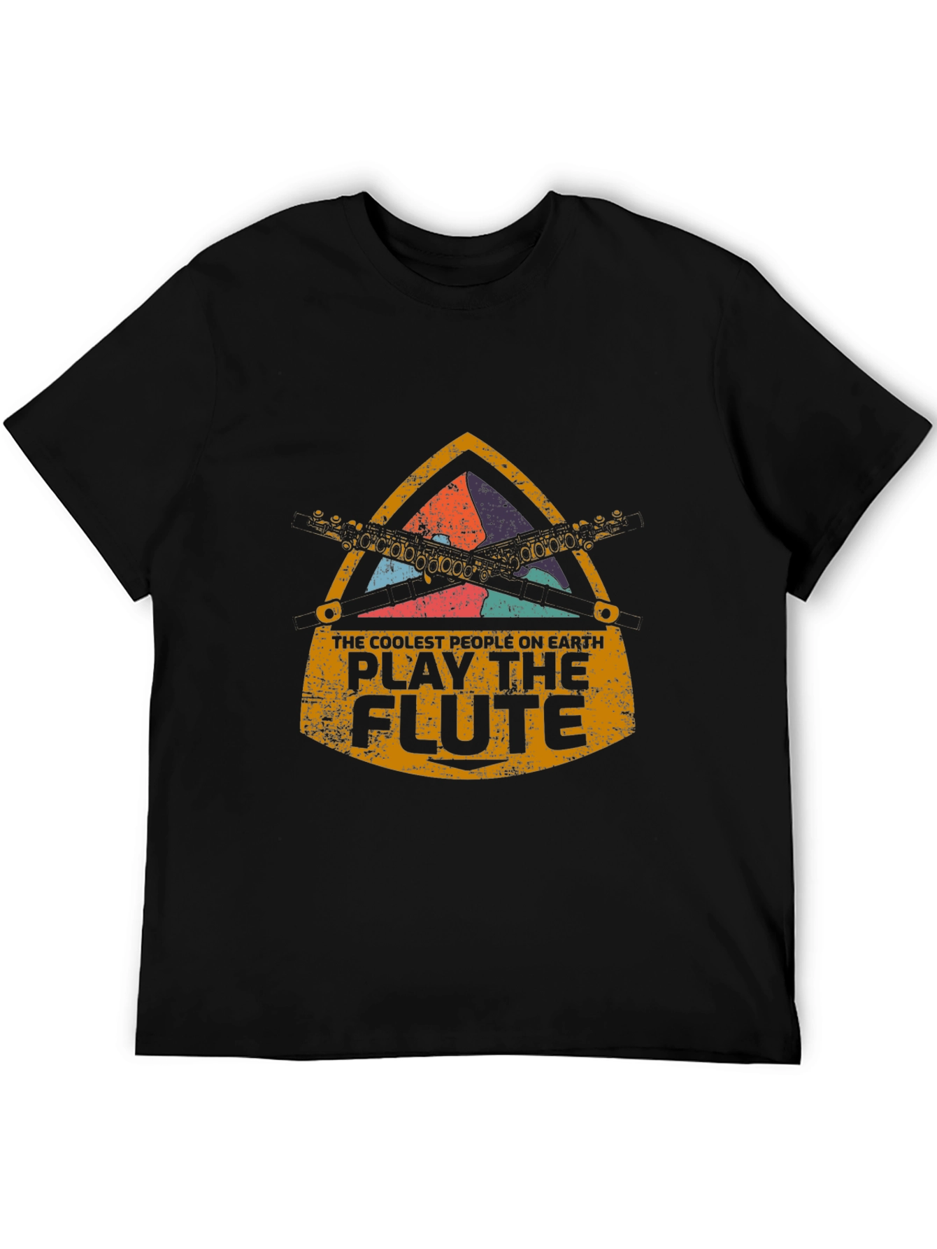 Black Coolest People Play the Flute T-Shirt view 5