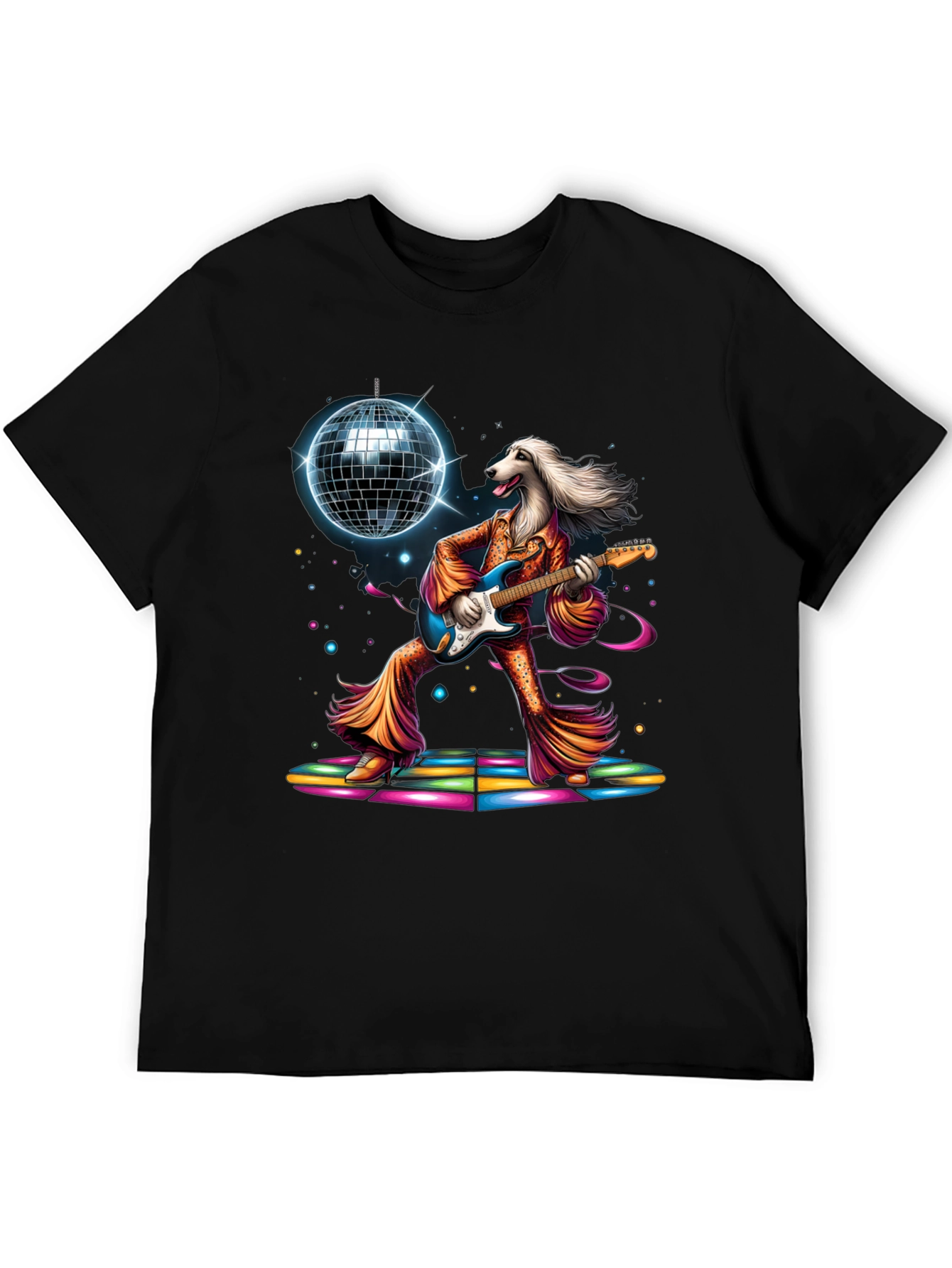 Black Groovy Dog Disco T-Shirt view 5