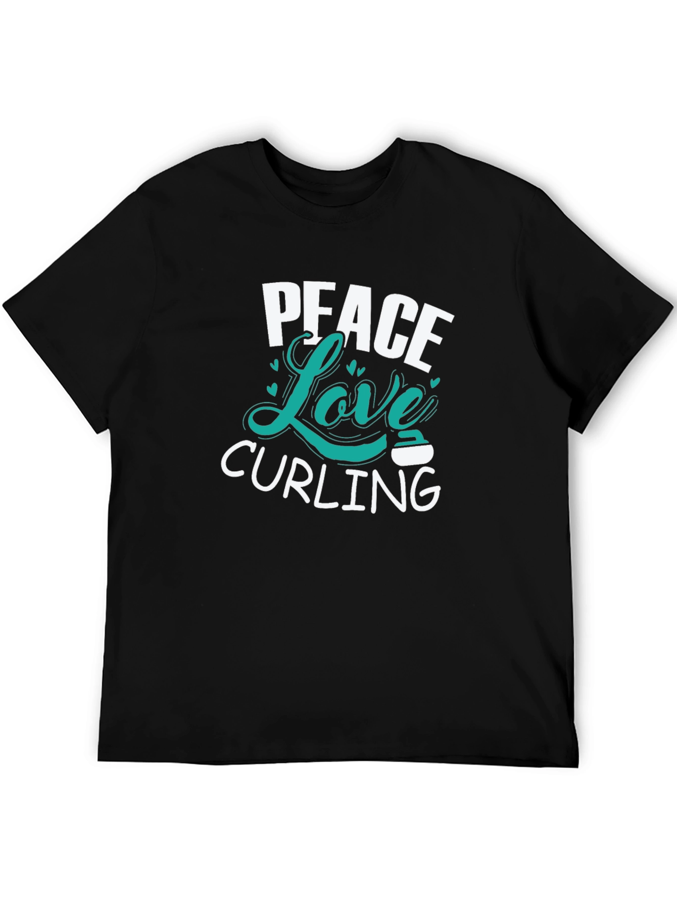 Black Peace Love Curling T-Shirt view 5