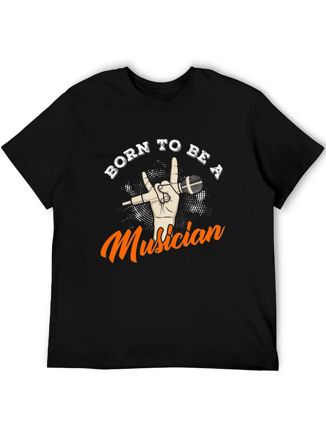 Black Born To Be A Musician Black Graphic T-Shirt view 5