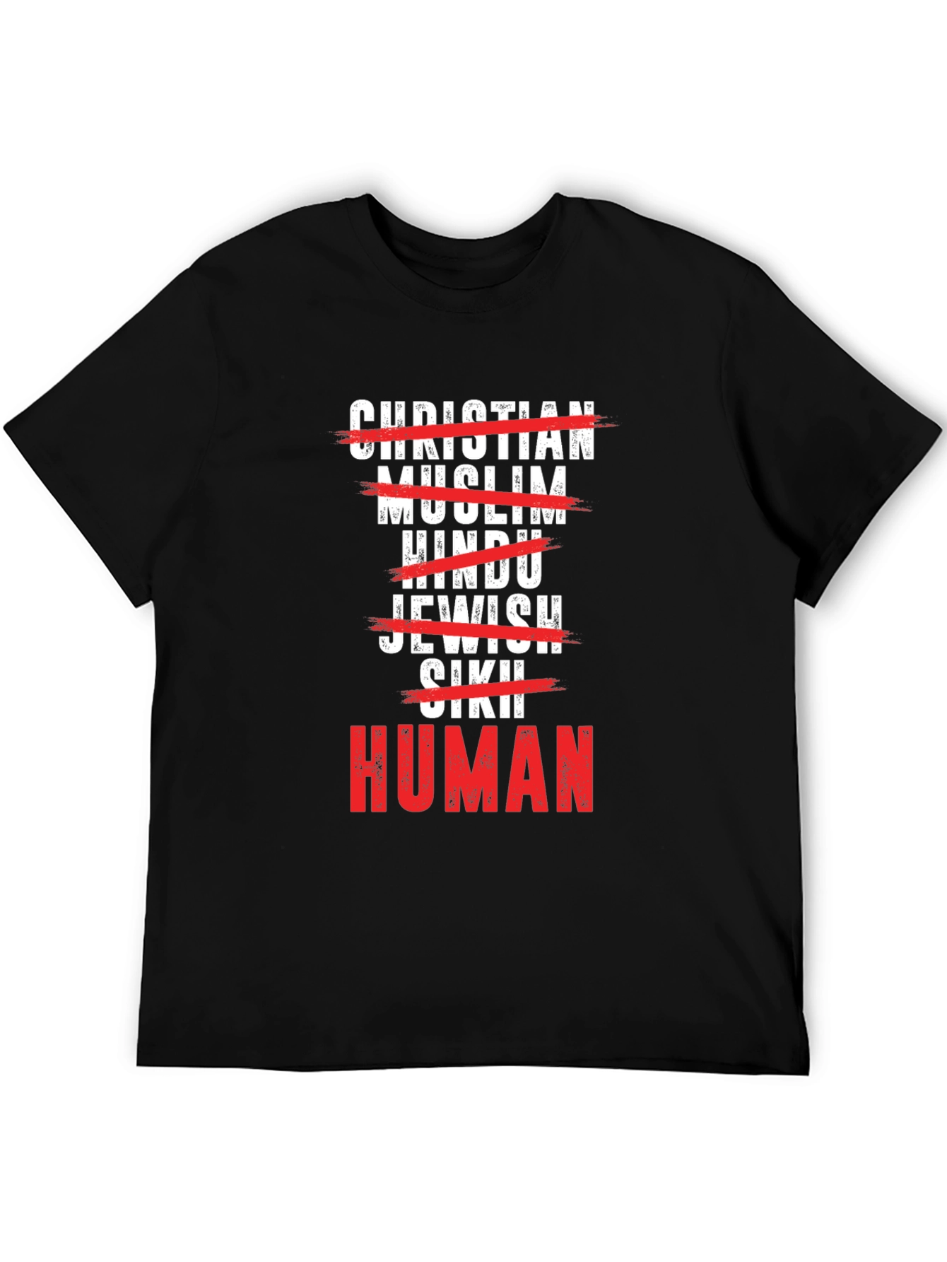 Black Human T-Shirt: Religious Equality, Soft Cotton Blend view 5
