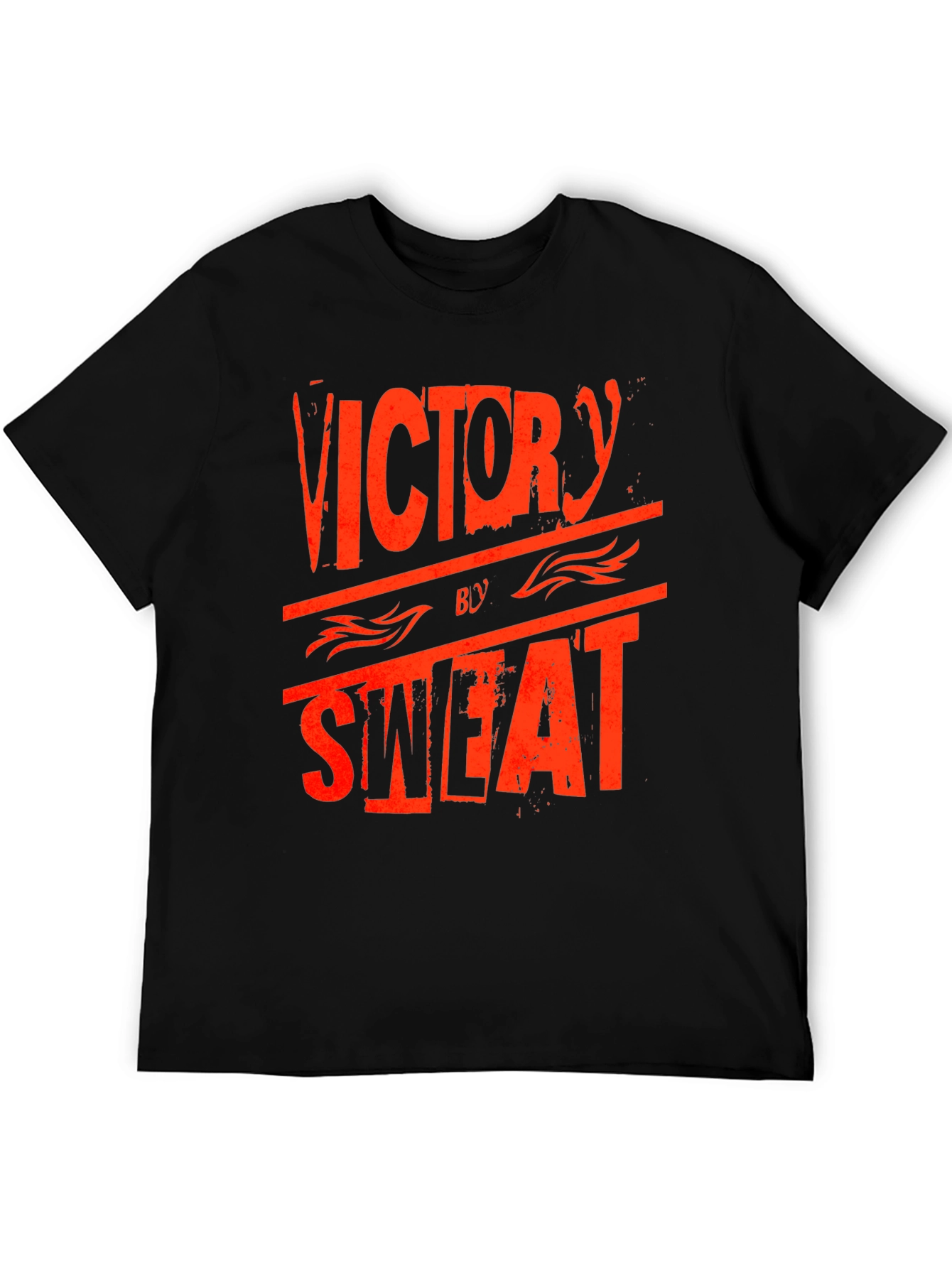 Black Victory by Sweat Graphic Print Crew Neck T-Shirt view 5