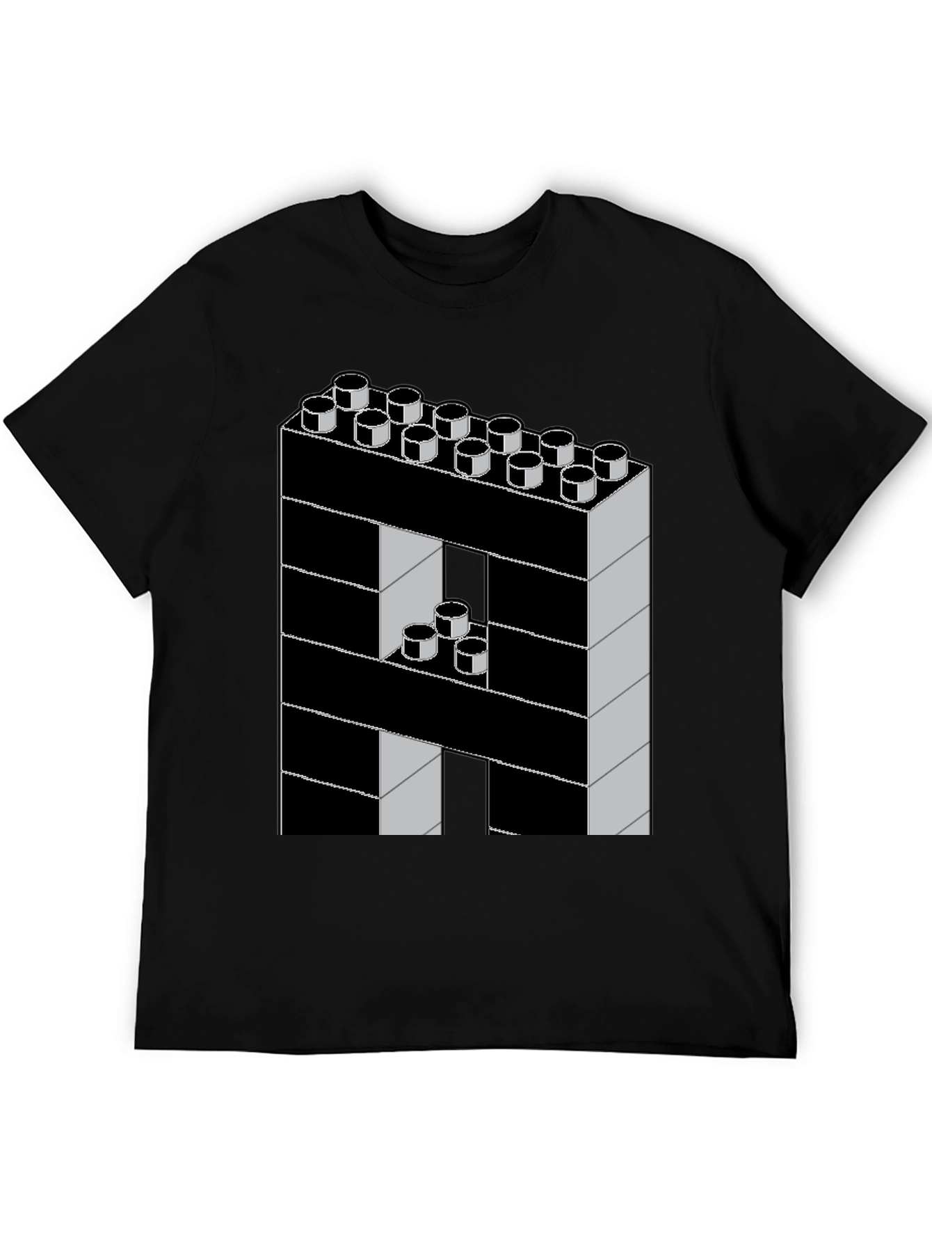 Black Building Block Graphic Tee - Unique Design view 5