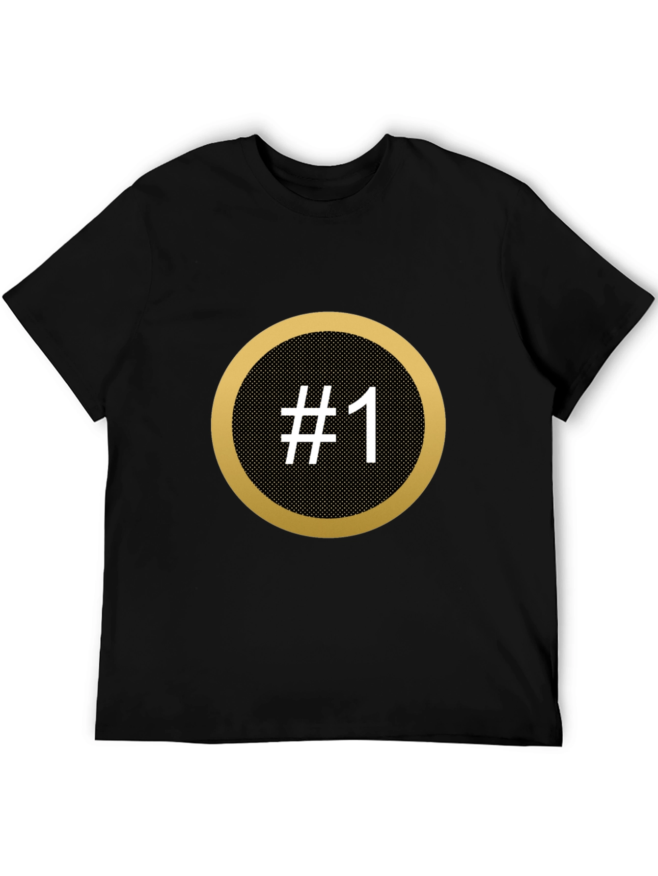 Black #1 Graphic Tee - Black Cotton Crew Neck T-Shirt view 5