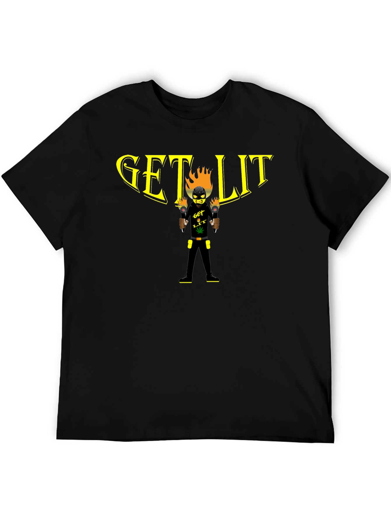 Black Get Lit Graphic T-Shirt - Black view 5