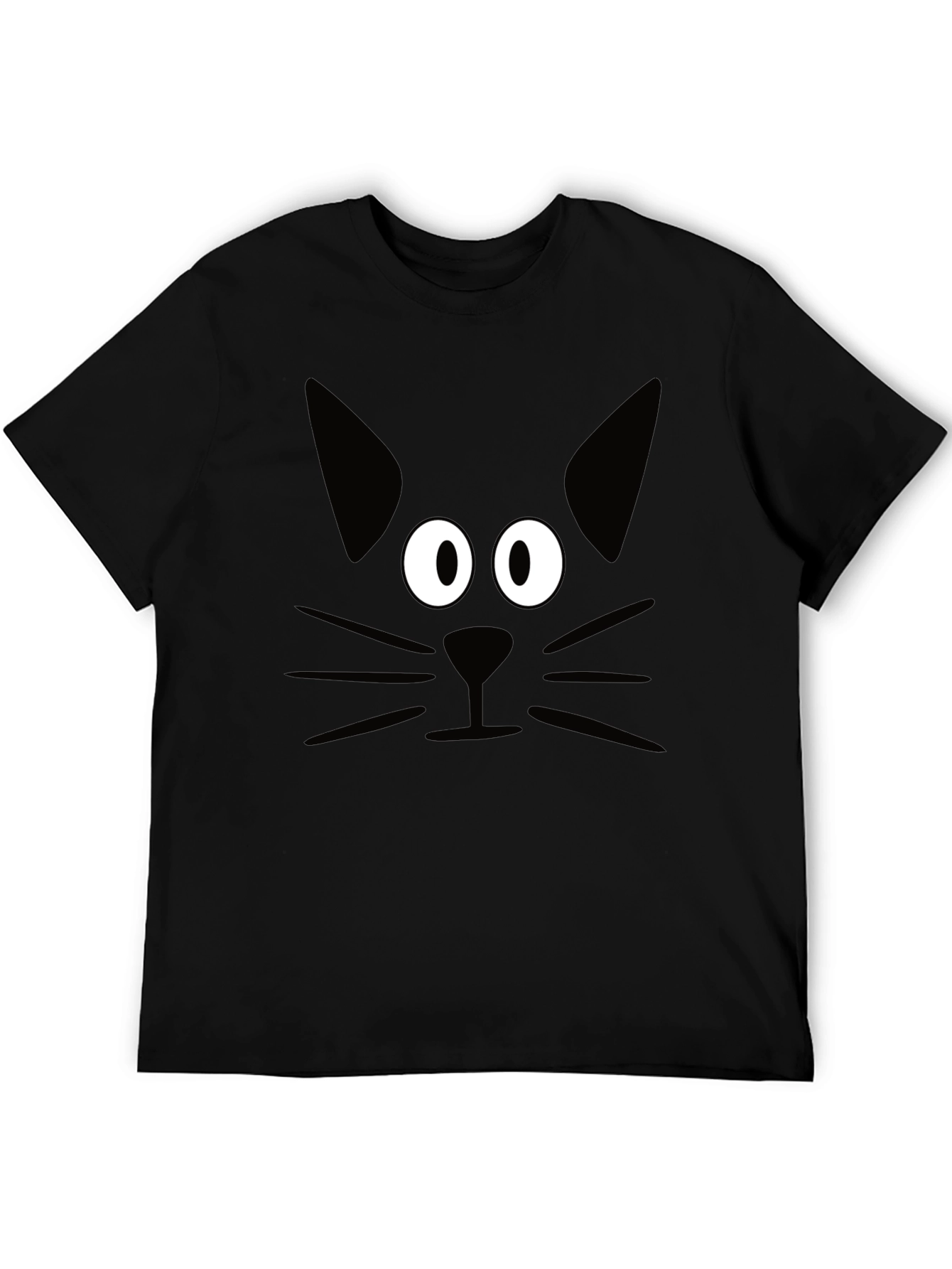 Black Black Cat Face Graphic T-Shirt view 5