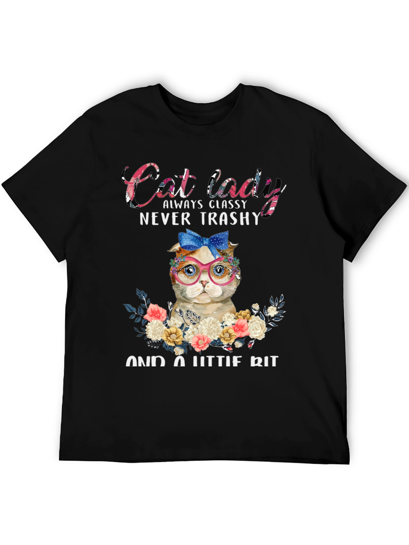 Black Cat Lady Classy Graphic T-Shirt view 5