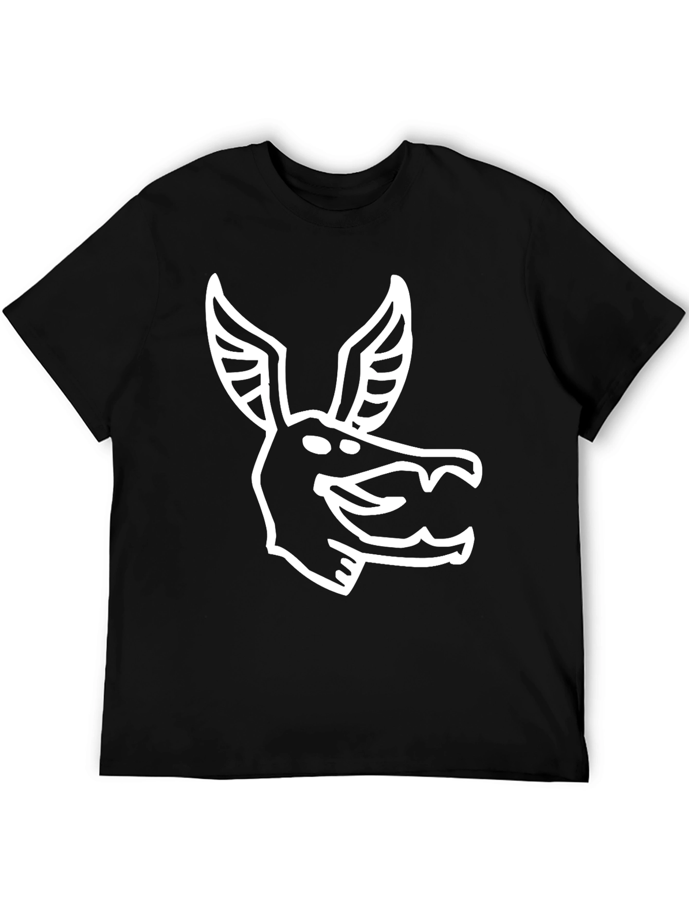 Black Stylized Animal Graphic Print Black T-Shirt view 5