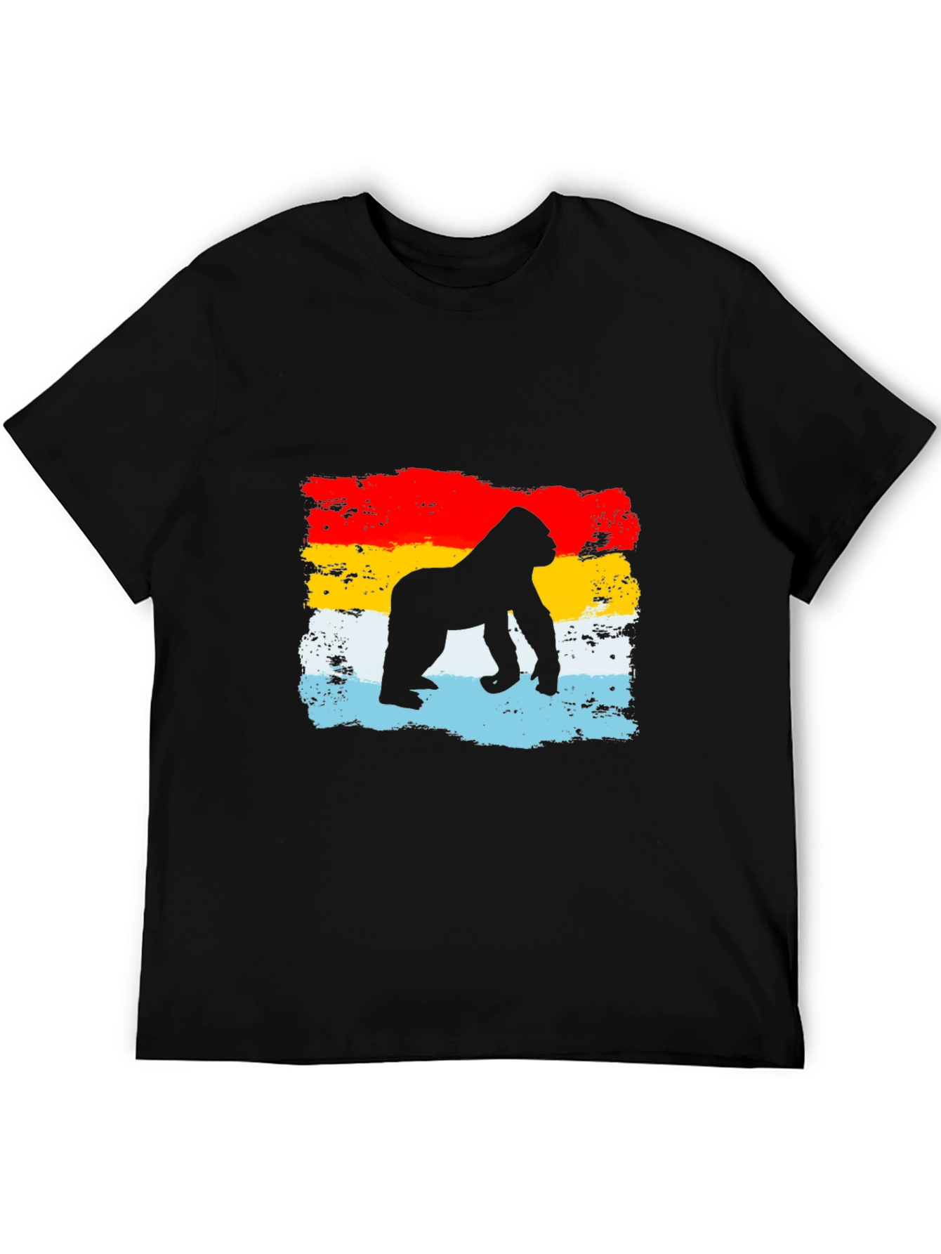 Black Gorilla Silhouette Retro T-Shirt view 5