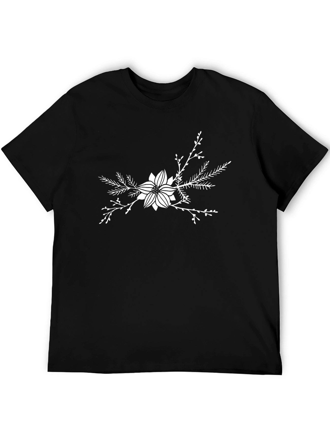 Black Floral Graphic Black T-Shirt view 5
