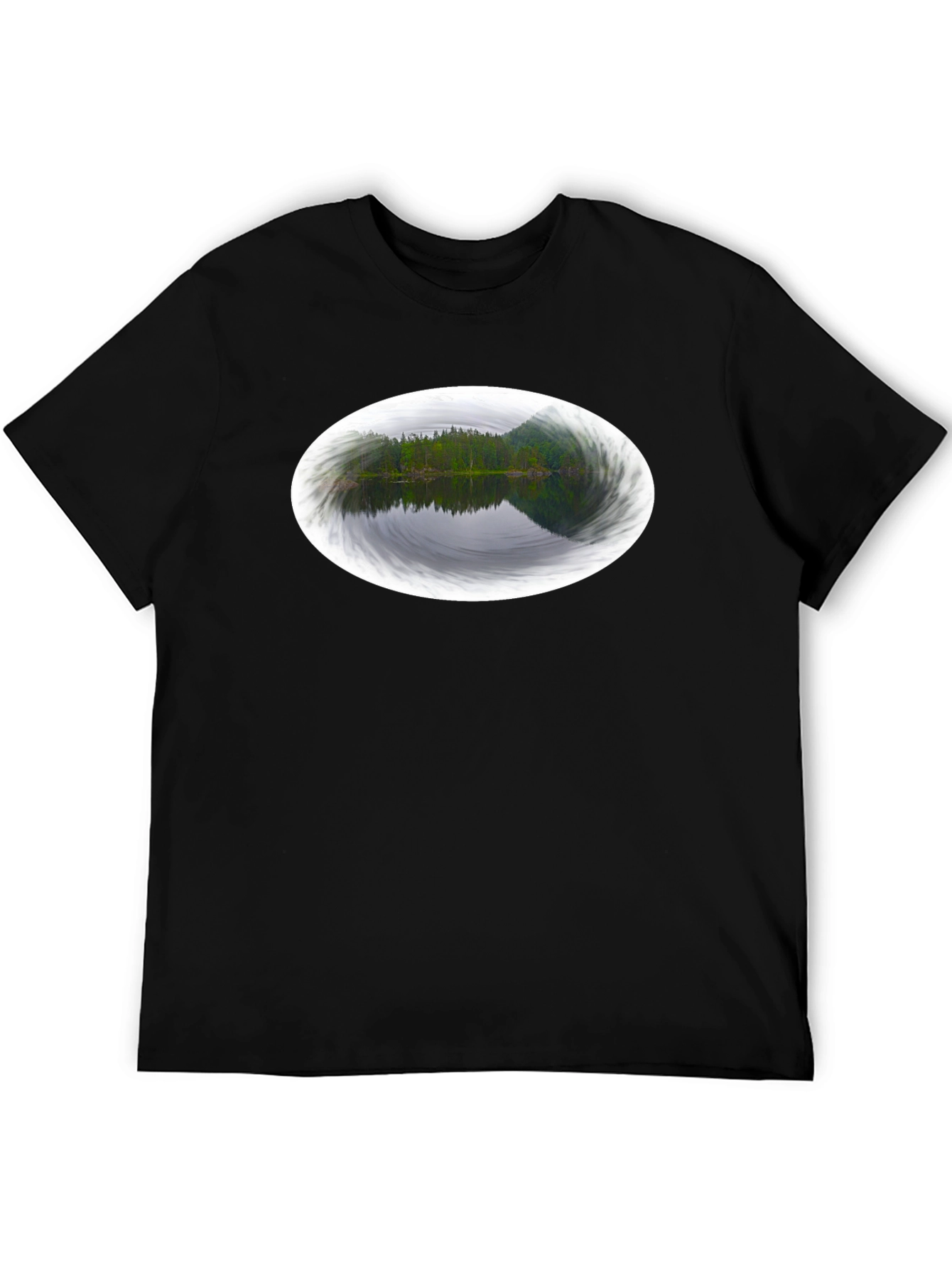 Black Nature Reflection Black Tee view 5