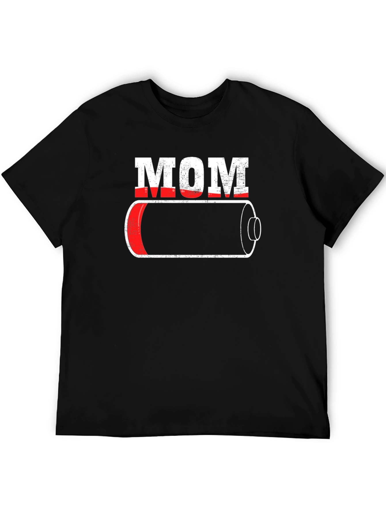 Black Mom Low Battery Graphic T-Shirt view 5