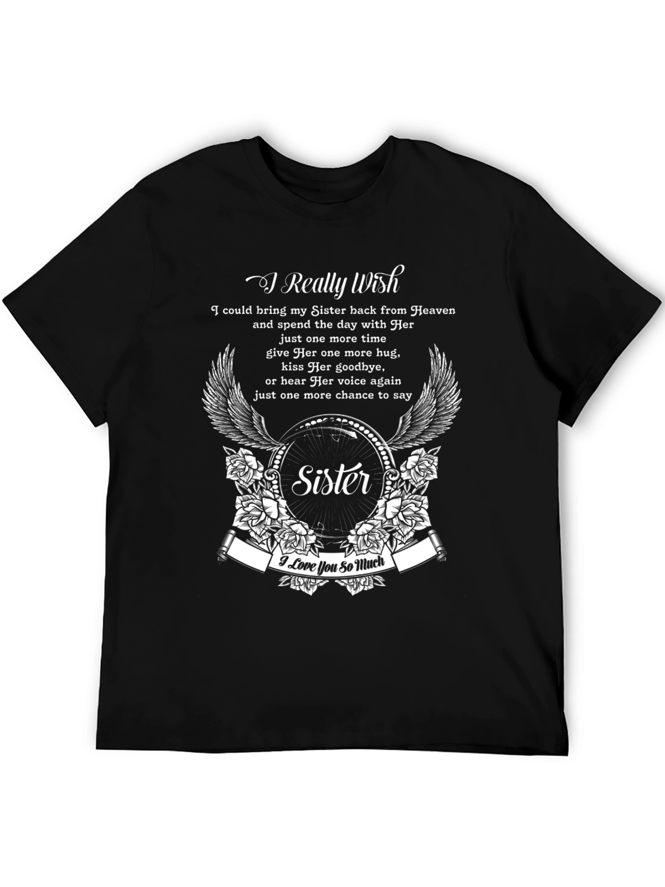 Black Sister Memorial T-Shirt - I Really Wish Design view 5