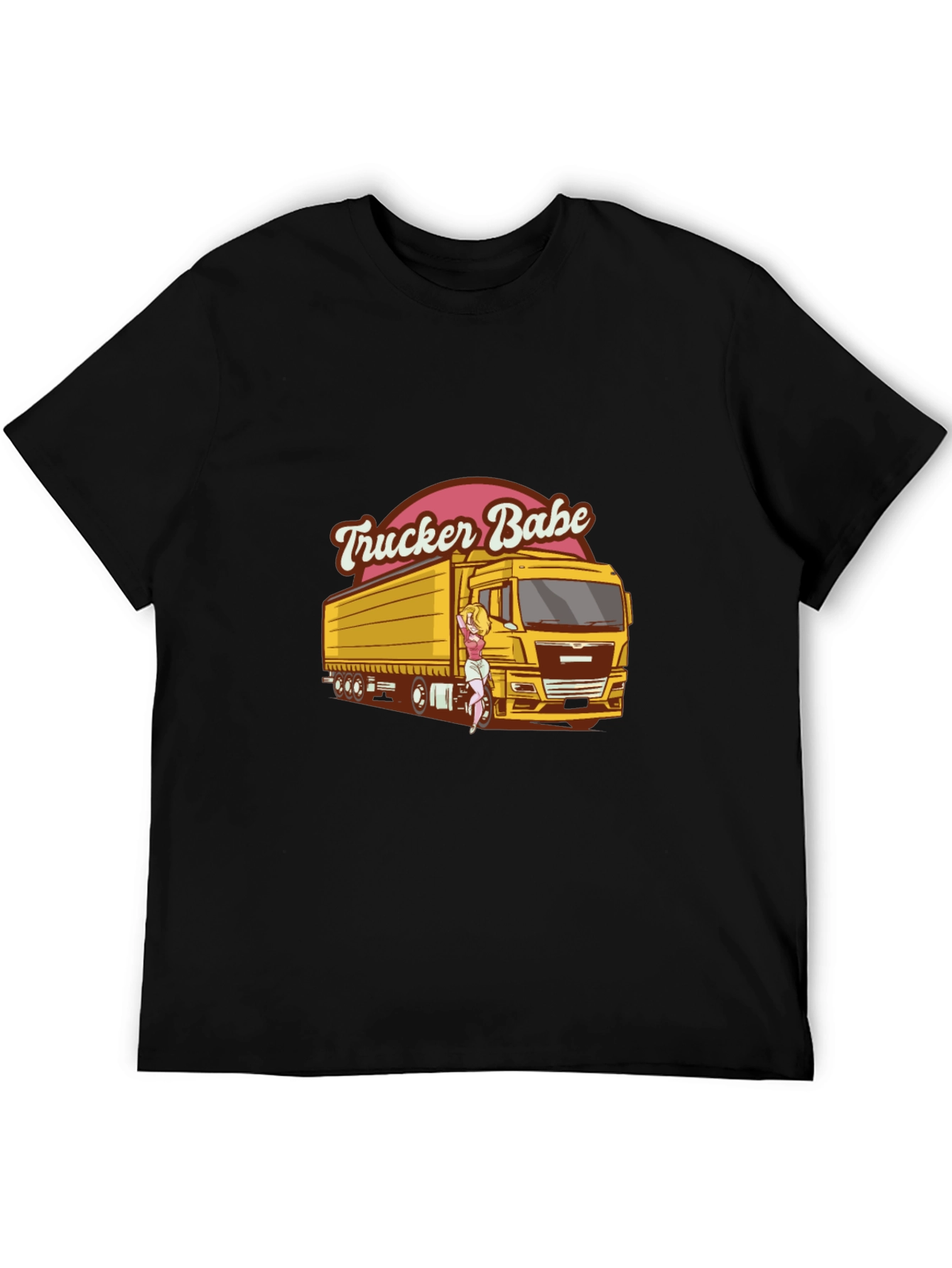 Black Trucker Babe Graphic Tee - Unisex view 5