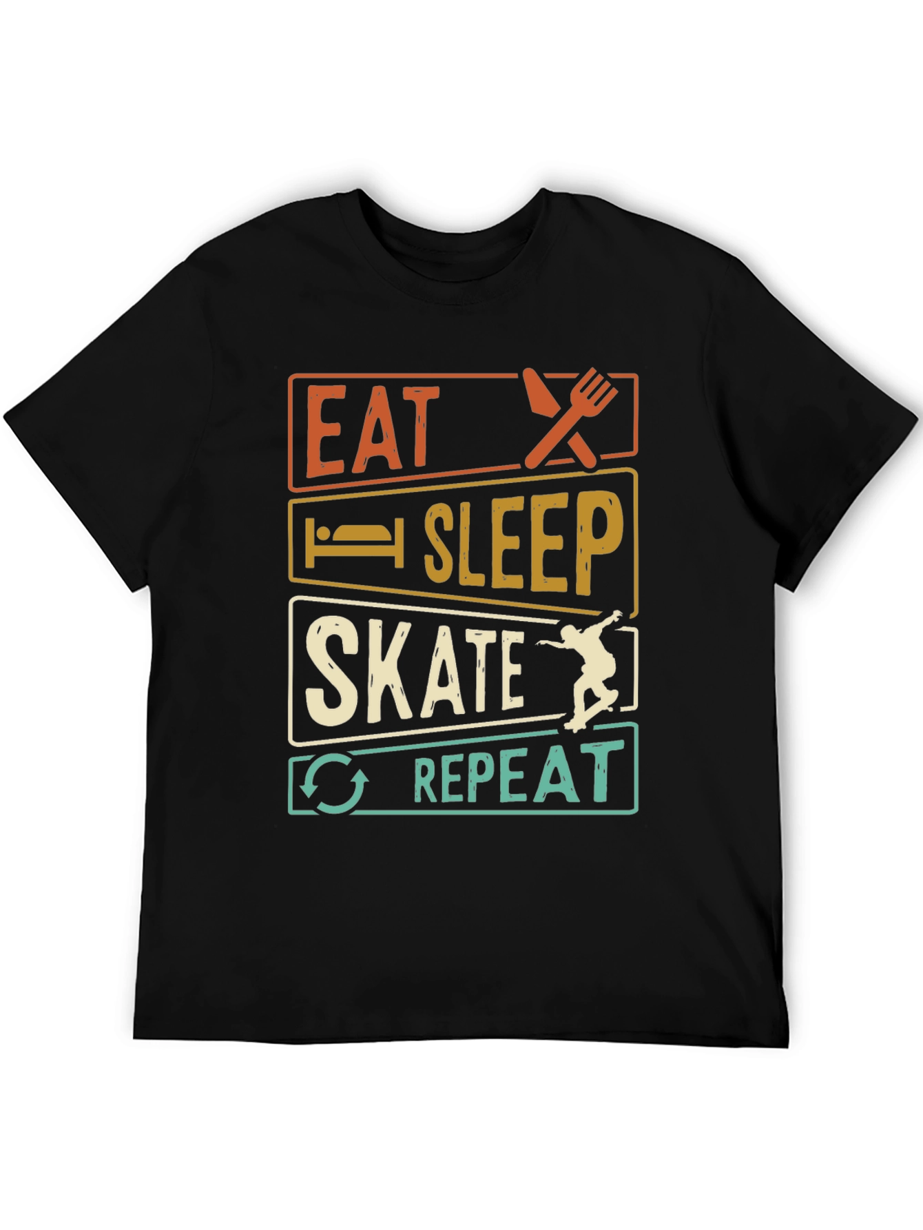 Black Eat Sleep Skate Repeat T-Shirt view 5