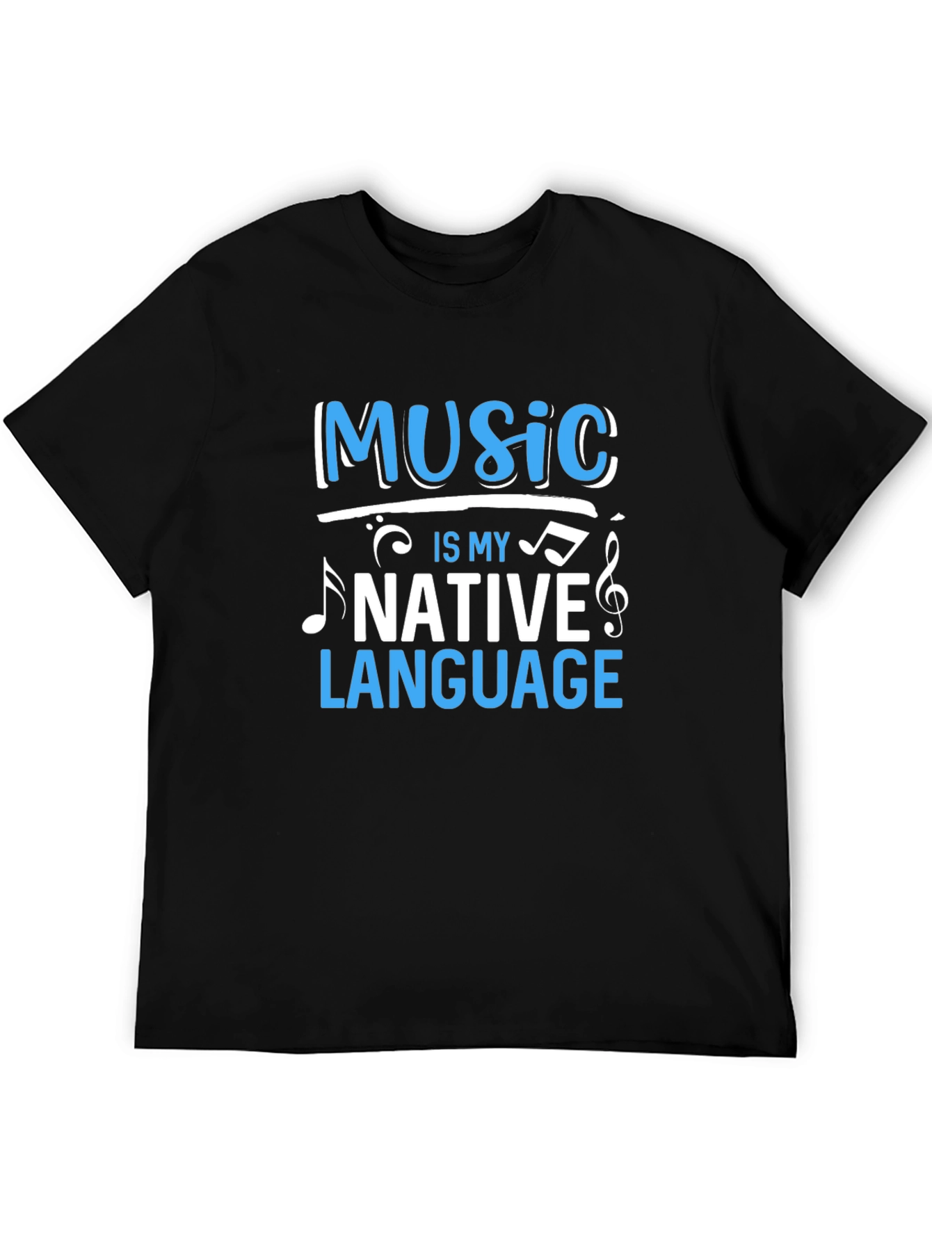 Black Music Is My Native Language Black Graphic Tee view 5