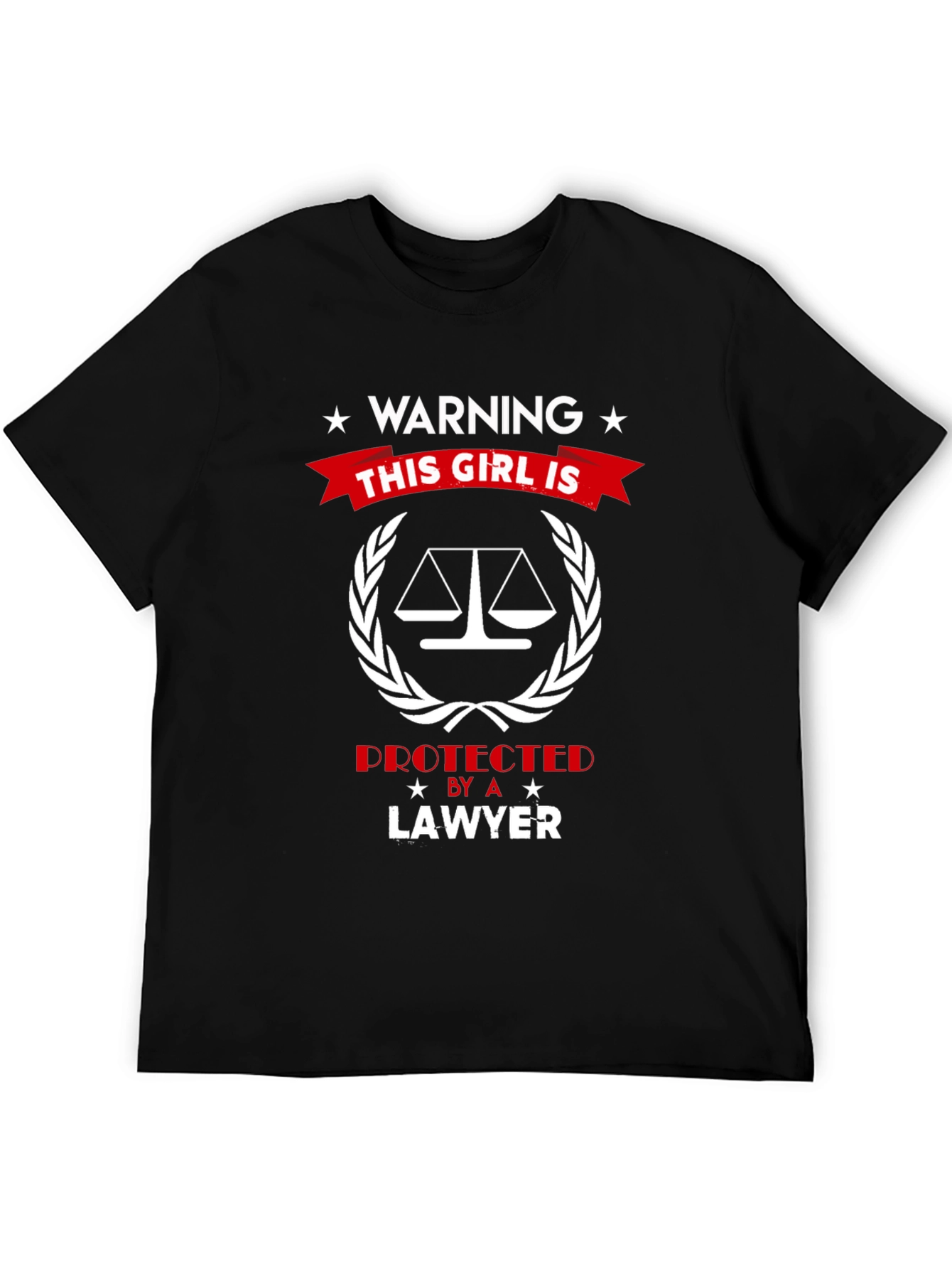 Black Warning: This Girl is Protected by a Lawyer T-Shirt view 5