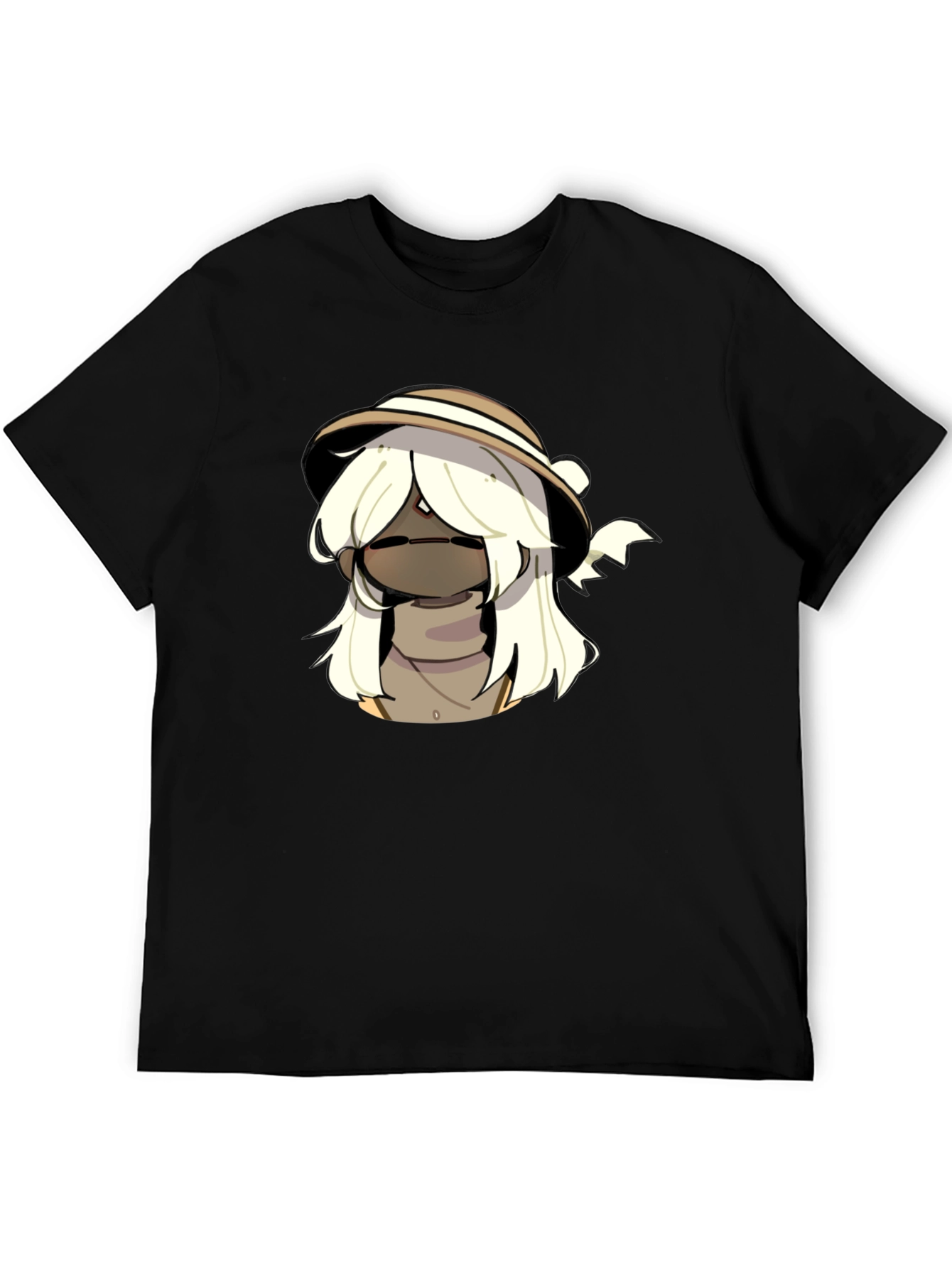 Black Cool Cartoon Character Black T-Shirt view 5