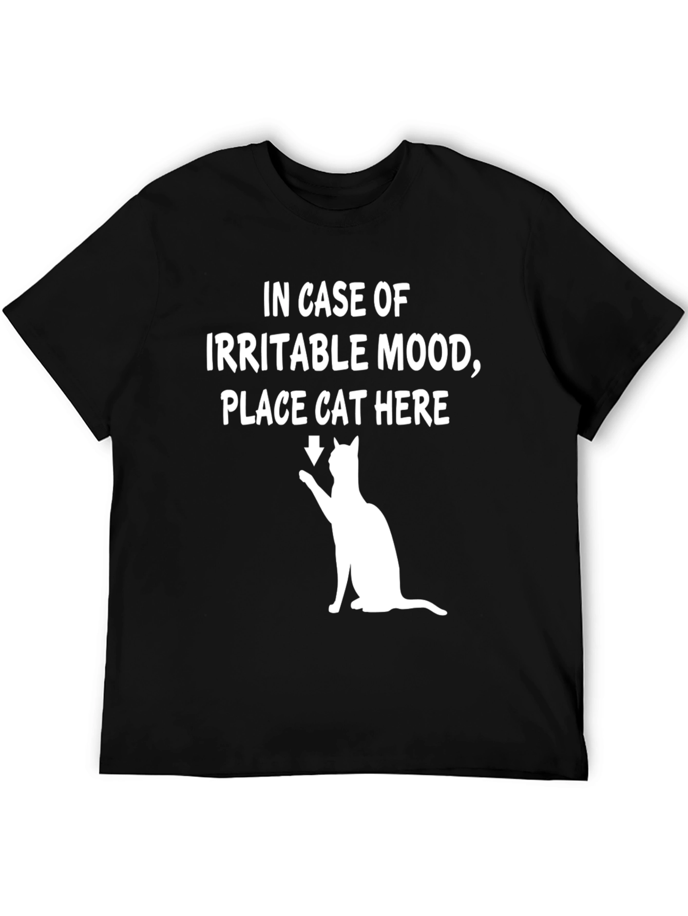 Black Irritable Mood Cat T-Shirt view 5