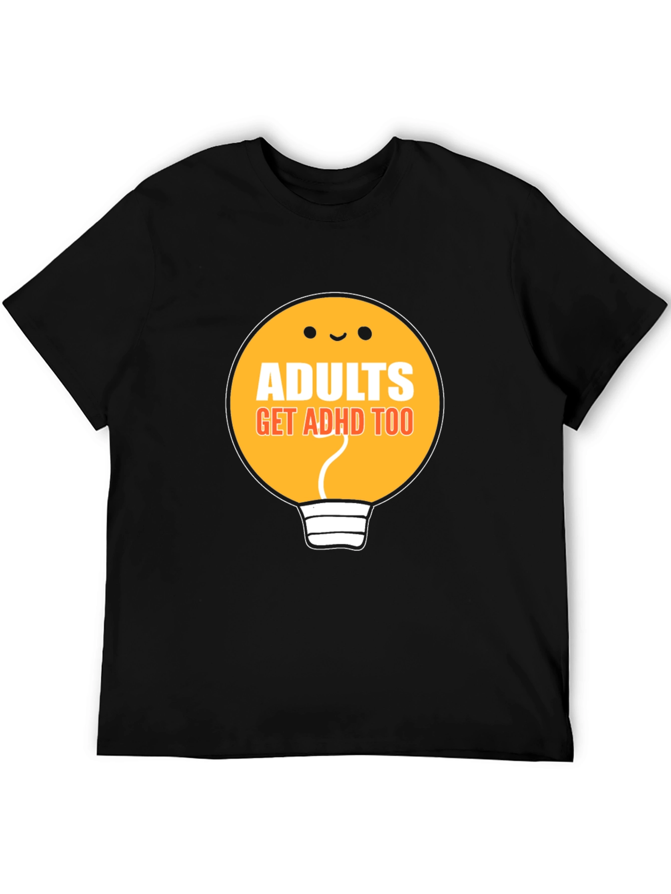 Black Adults Get ADHD Too Black T-Shirt view 5