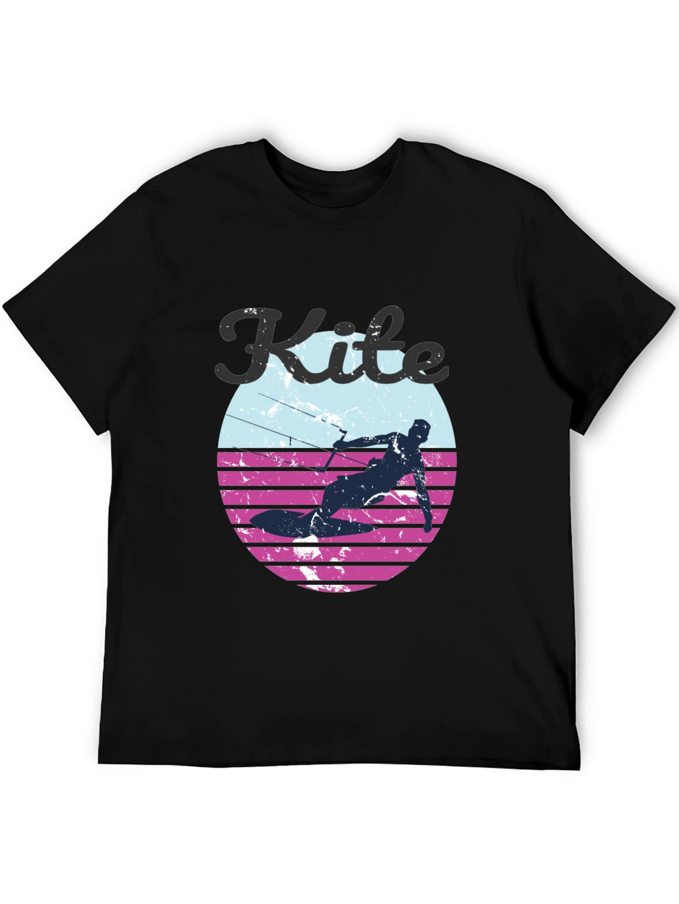 Black Kite Surfing Retro Graphic Tee view 5