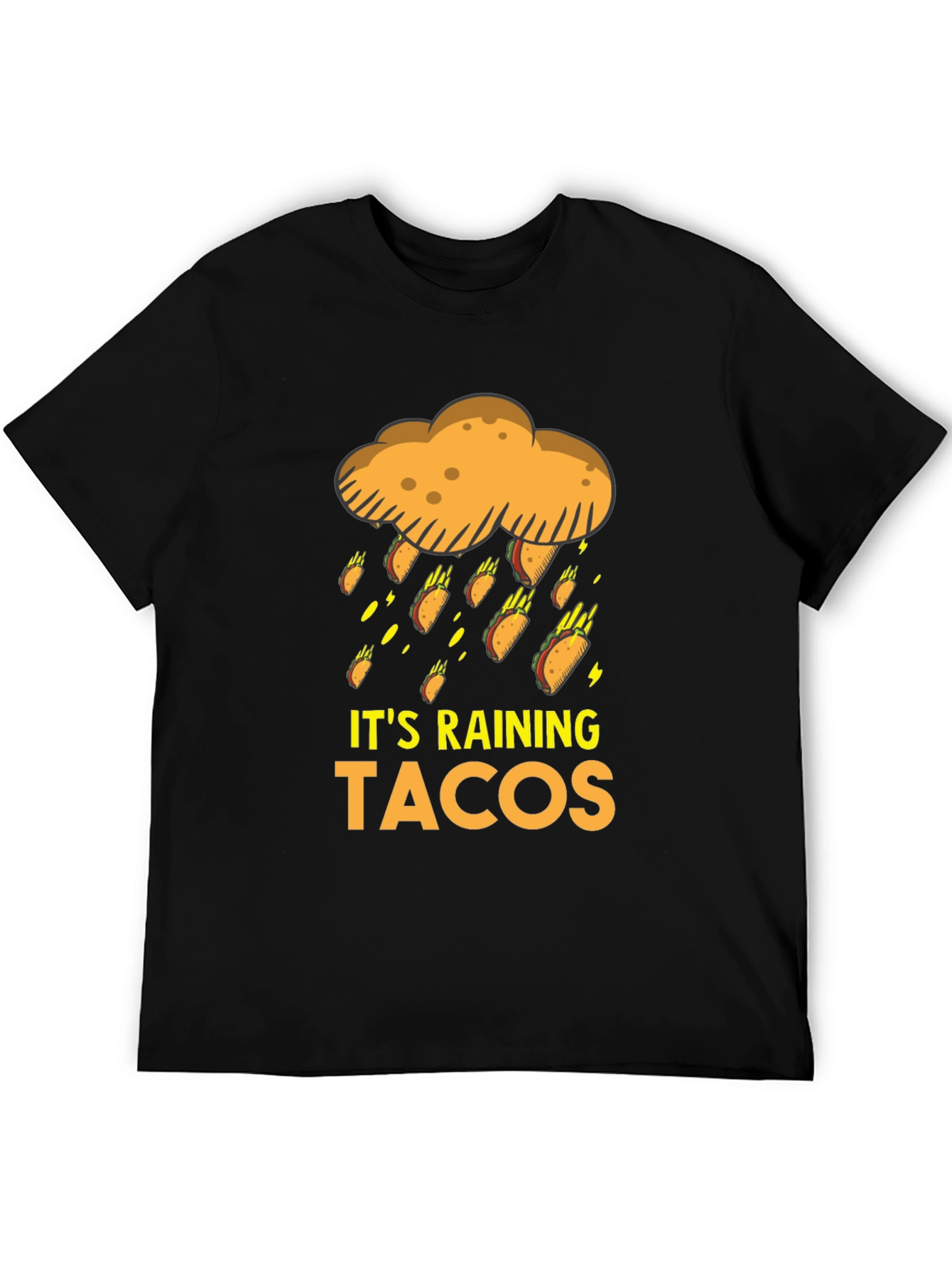 Black It's Raining Tacos Graphic T-Shirt view 5
