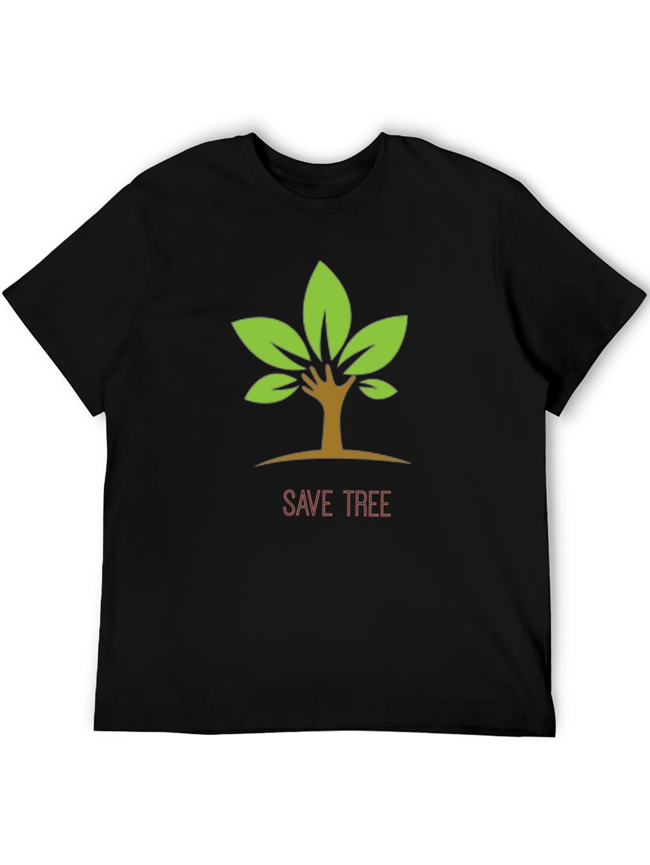 Black Eco-Friendly "Save Tree" Graphic Tee view 5